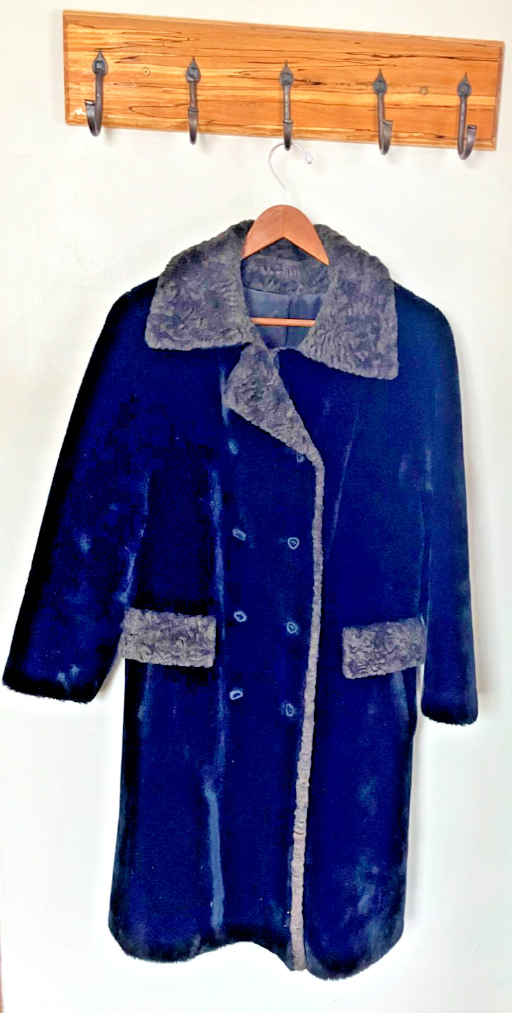 Faux Fur Trench Coat Sz M Vintage 60s Dark Brown Borgana Long Winter Jacket