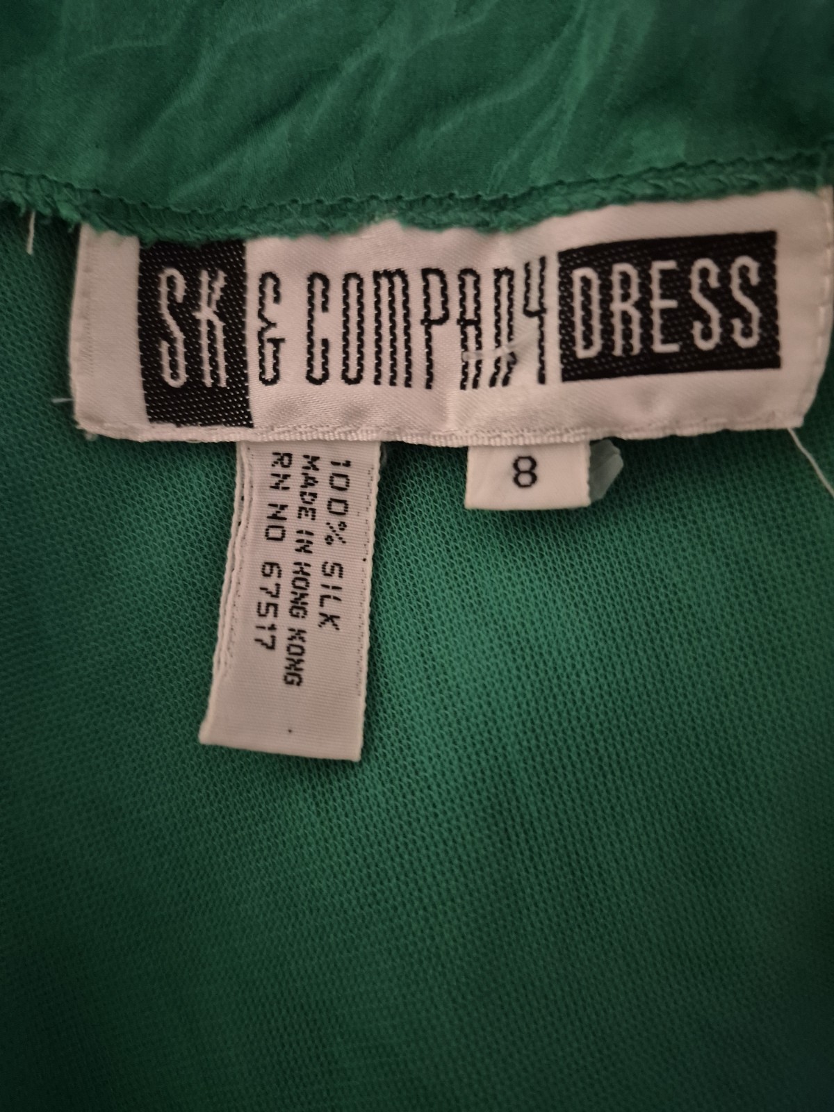 Vintage SK & Company 100% Silk Green Animal Print Dress Women’s Sz 8 Classic