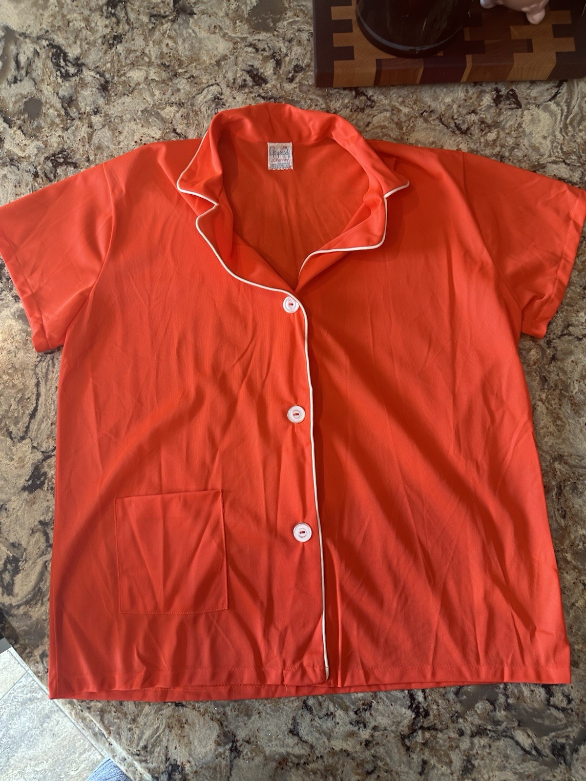 Vintage Pjs Gaymode Orange Pajamas JC Penney Women’s 36 Small 2 Pc Set