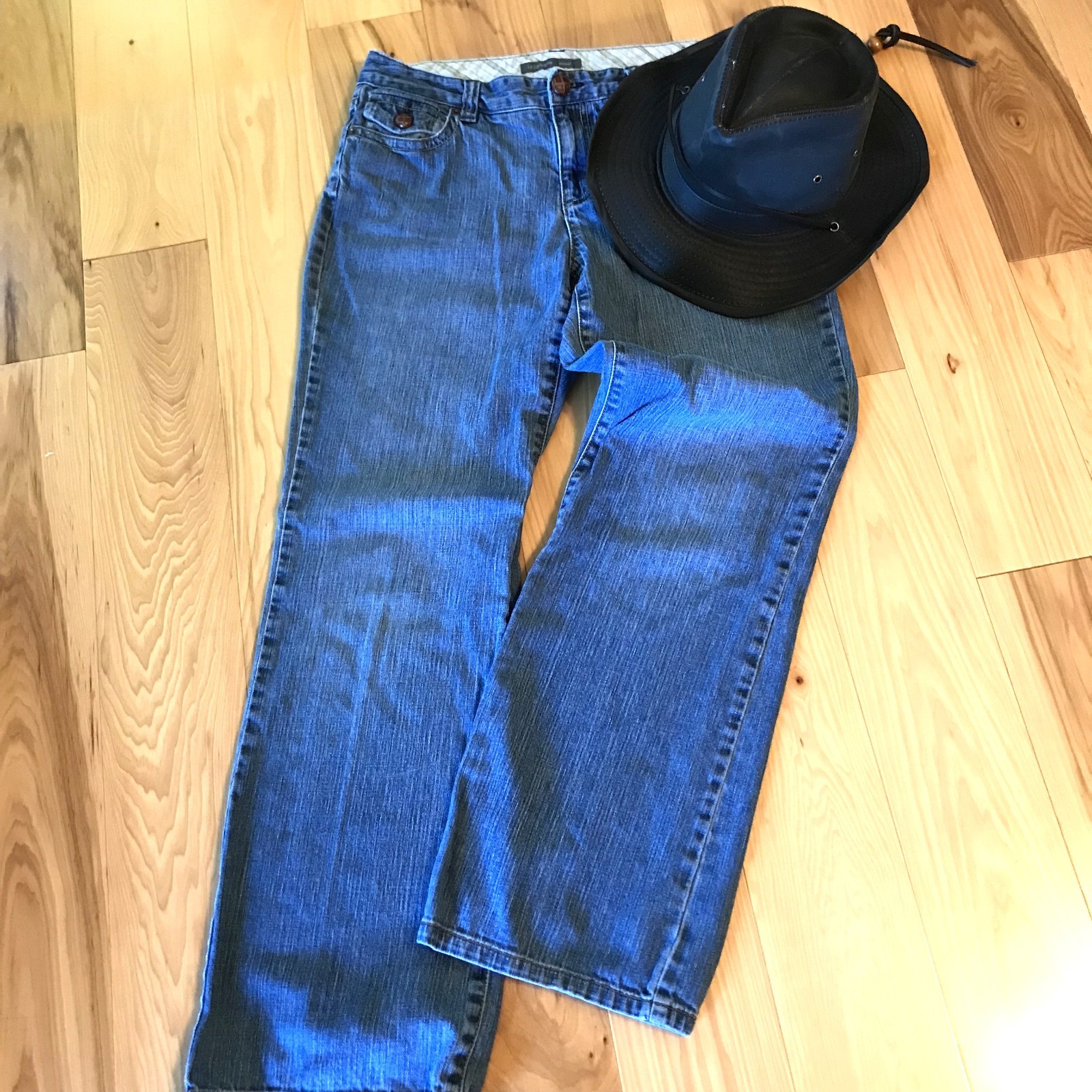 Liz Claiborne Bootcut Jeans w/Leather Quilted Buttons, Vintage 90s Size 10