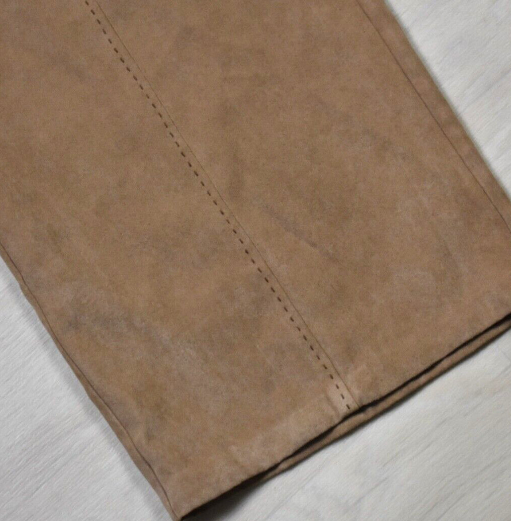 Y2K Norton Faux Suede Wide Leg Pants Brown Size 16 VTG 2000s