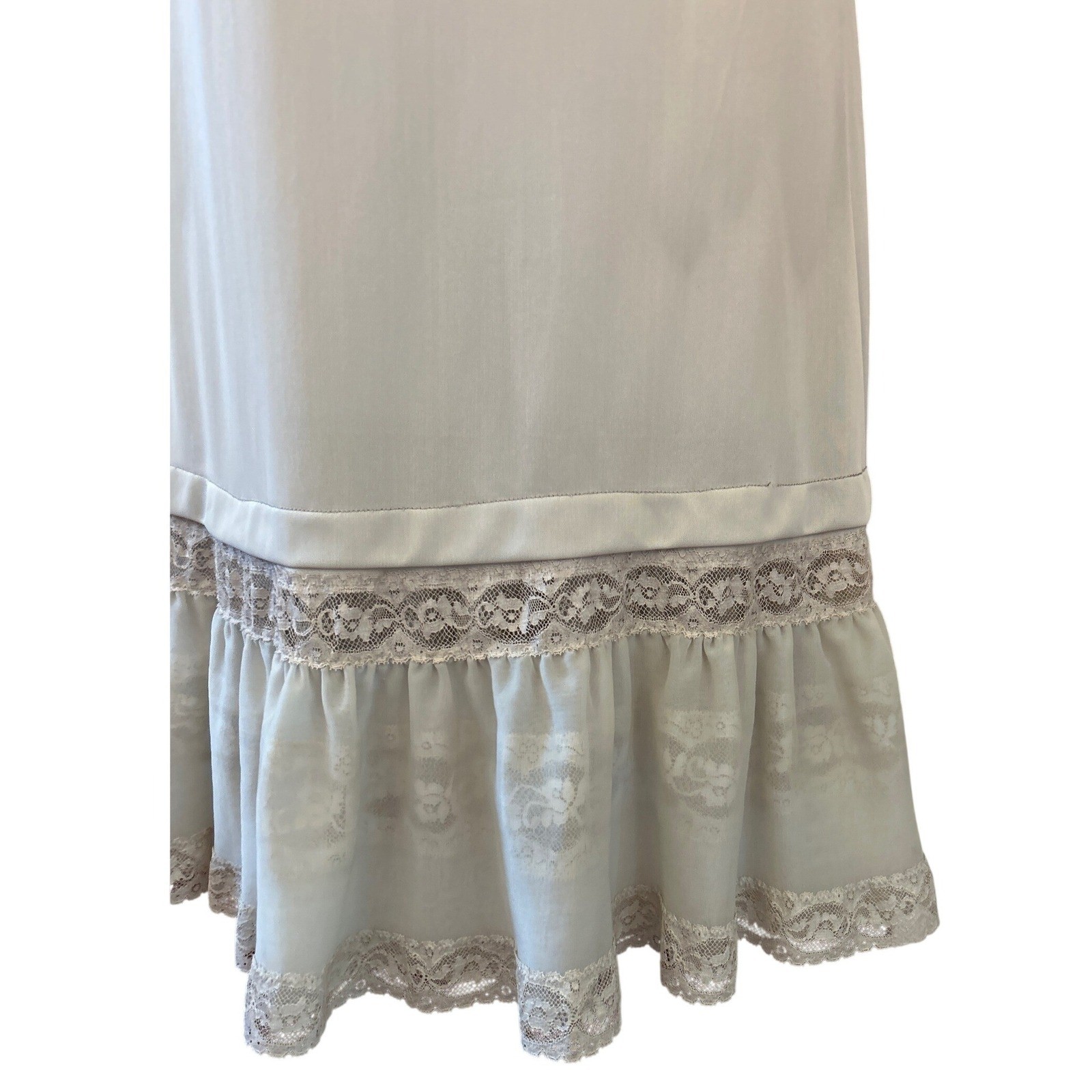 1950s Luxite by Kayser Full Slip Lace Trim Ruffle Hem Coquette Pinup Retro