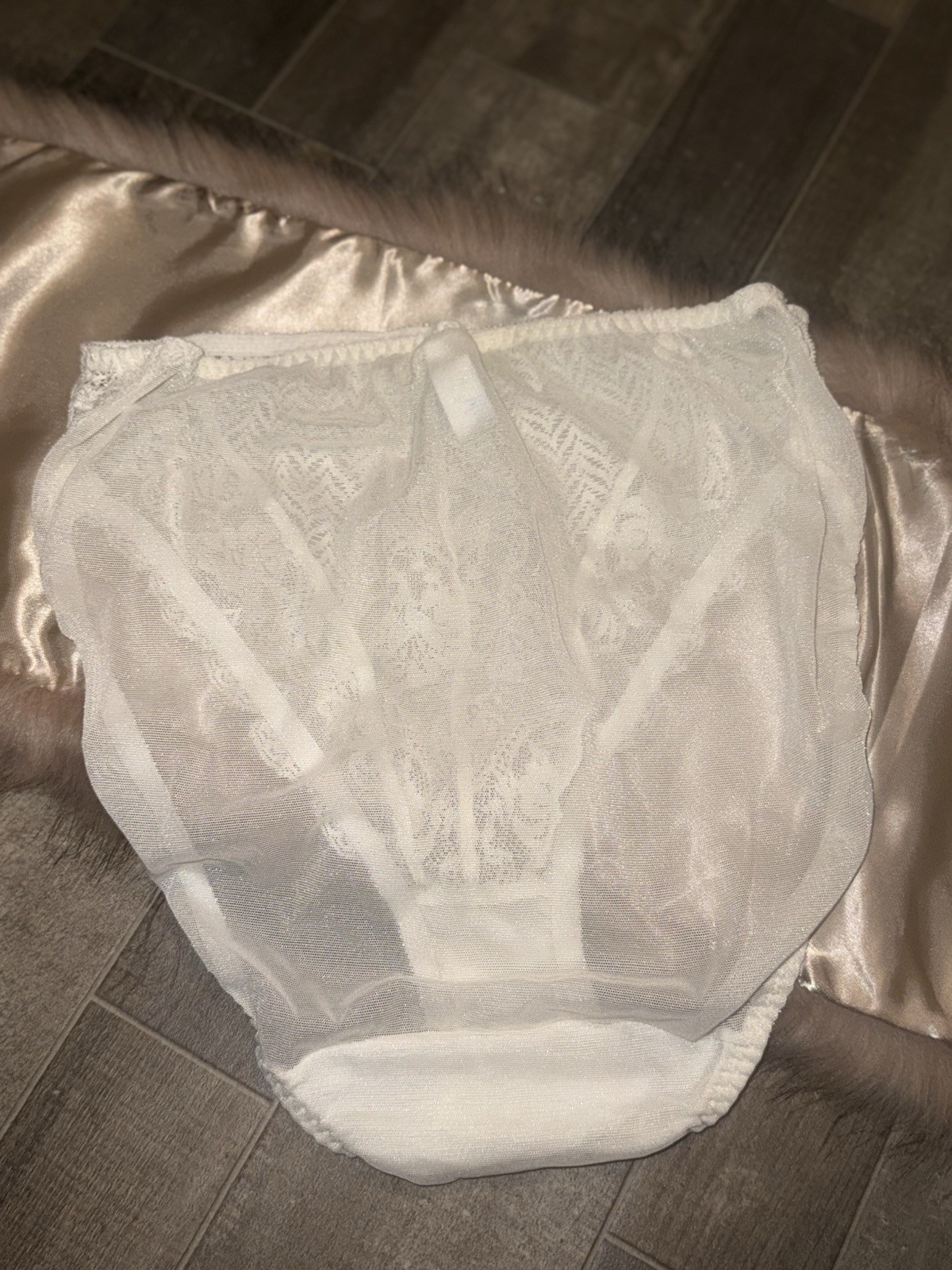 VALENTINO Panties High Waist Vintage 80’s White Sheer Mesh Lace XL