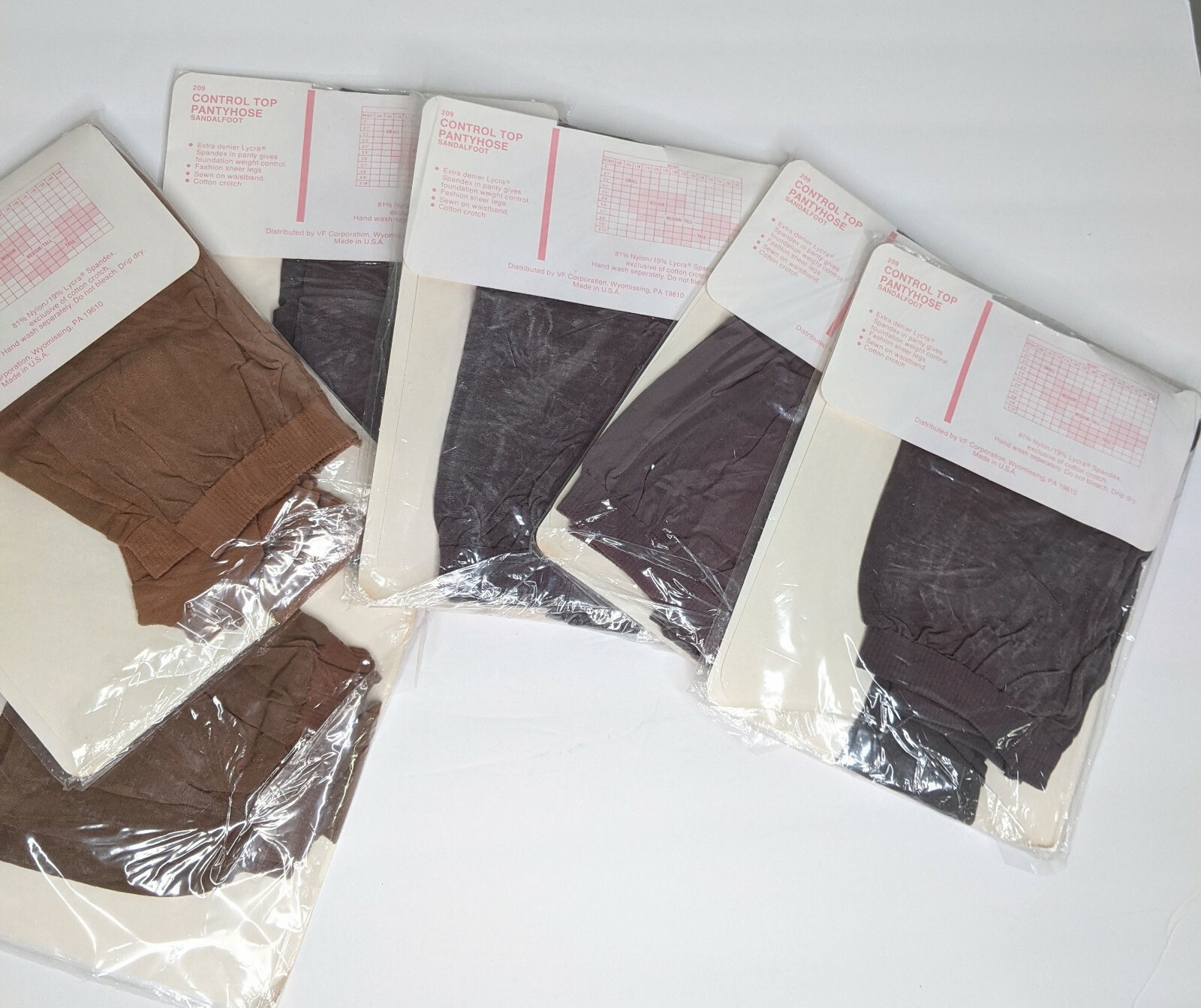 Vintage Vanity Fair Nylons Pantyhose S Control Top Truly Gray Beige Sandal Toe