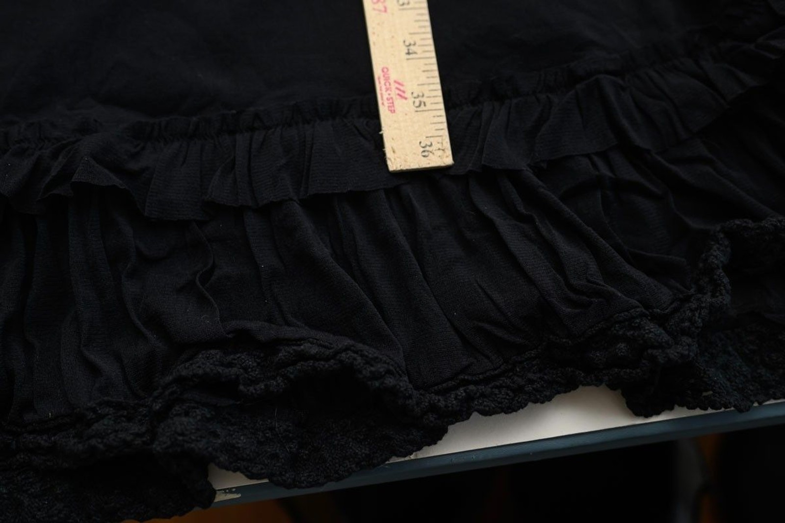 Vintage Evan-Picone Black ruffle dress 12 Goth Witchy cocktail Whimsigoth