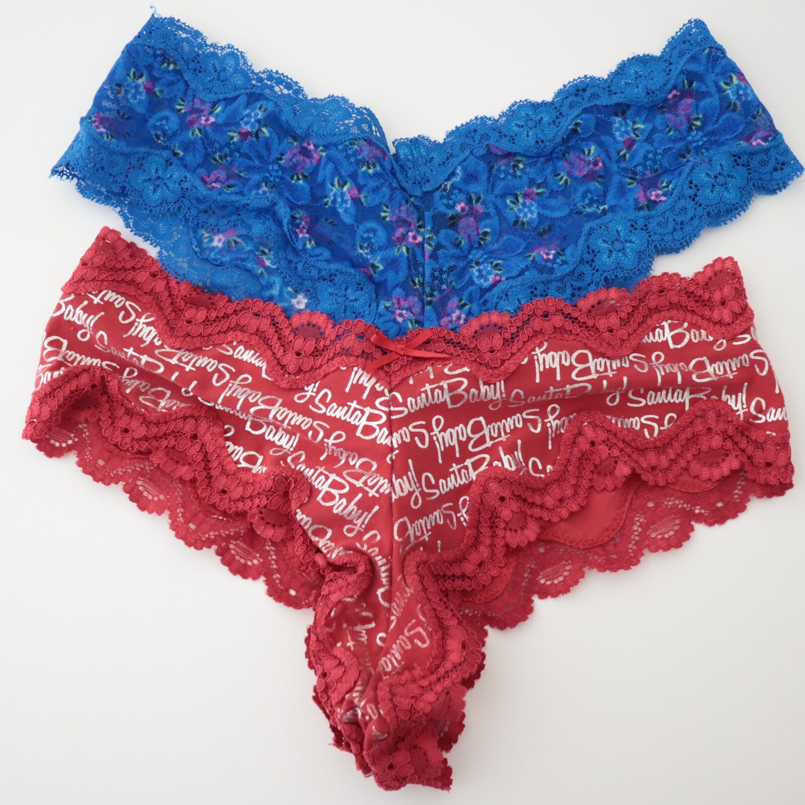 2 Vintage Victoria’s Secret Sexy Little Things Cheeky Lace Panties Lot SMALL