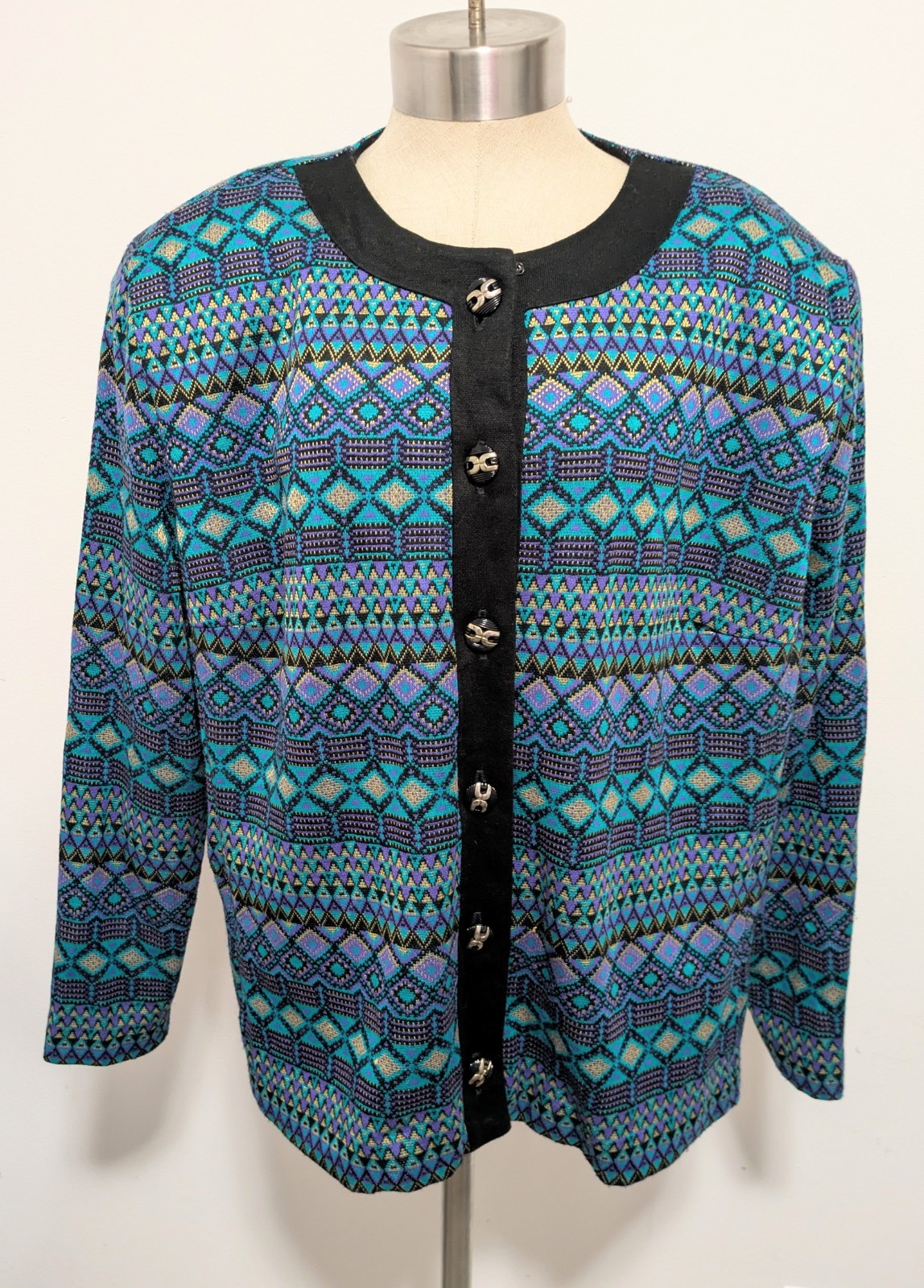 Vintage Tracy Richards Multicolor Long Sleeve Knit Sweater 22Wp Artsy Mature Fun