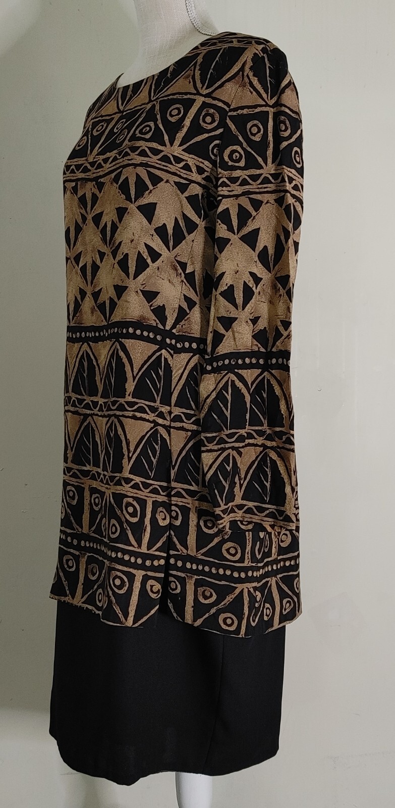 Vintage 80s Casual Corner Sheath Dress Womens sz 14 Work Secretary Layered