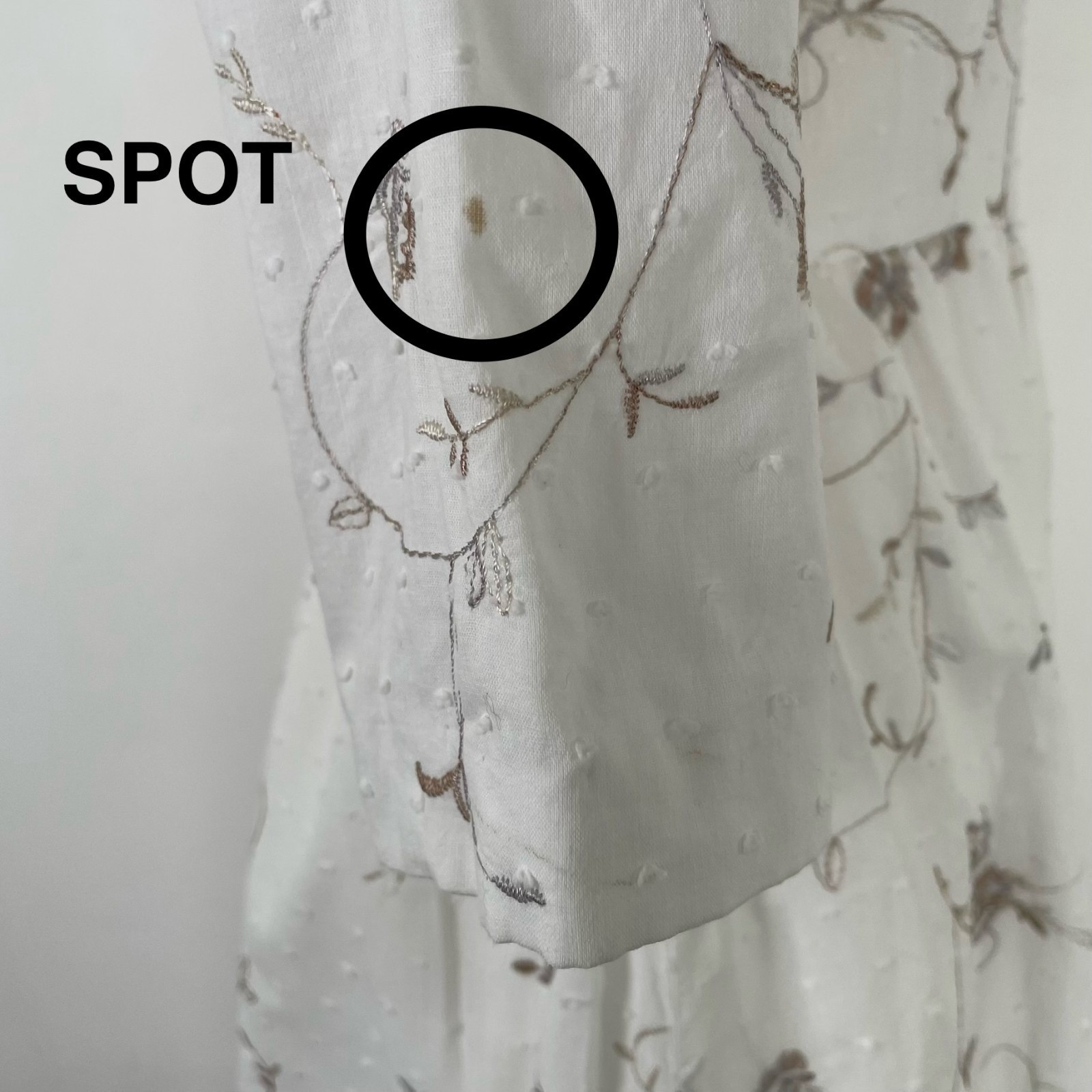 VTG 60s Tea Dress White Swiss Dot Embroidered Floral Classic Cotton Lined S/XS