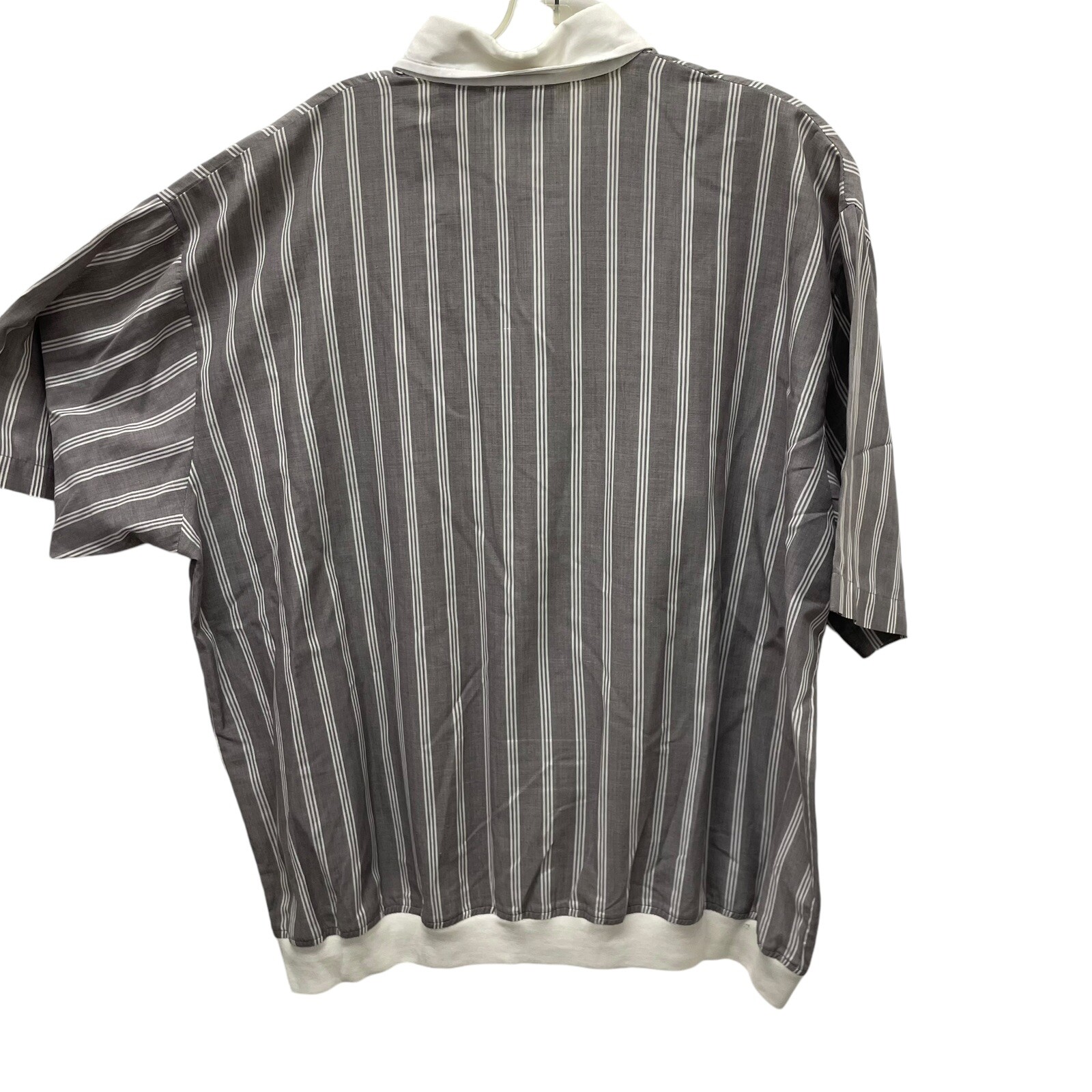 Blair Men’s Shirt Size XL Full Zip Brown Stripes Short Sleeve Korea Vintage 70s