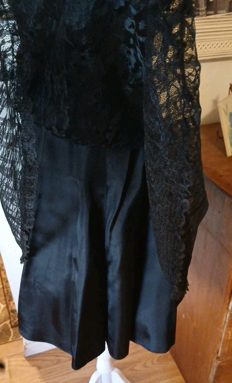 Vintage 80’s XS/S Mademoiselle Black Lace Mini Cocktail Prom Dress With Jacket