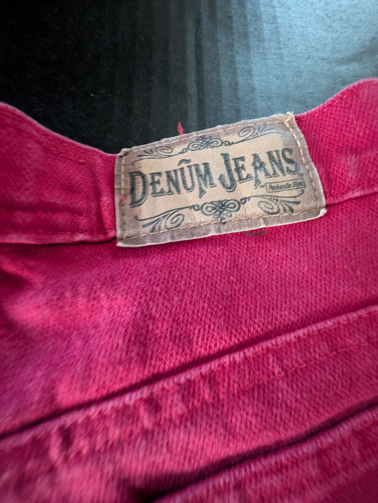 RARE Vintage 90s Denum Jeans by Panhandle Slim Red Tall Cowgirl W26 L32 USA