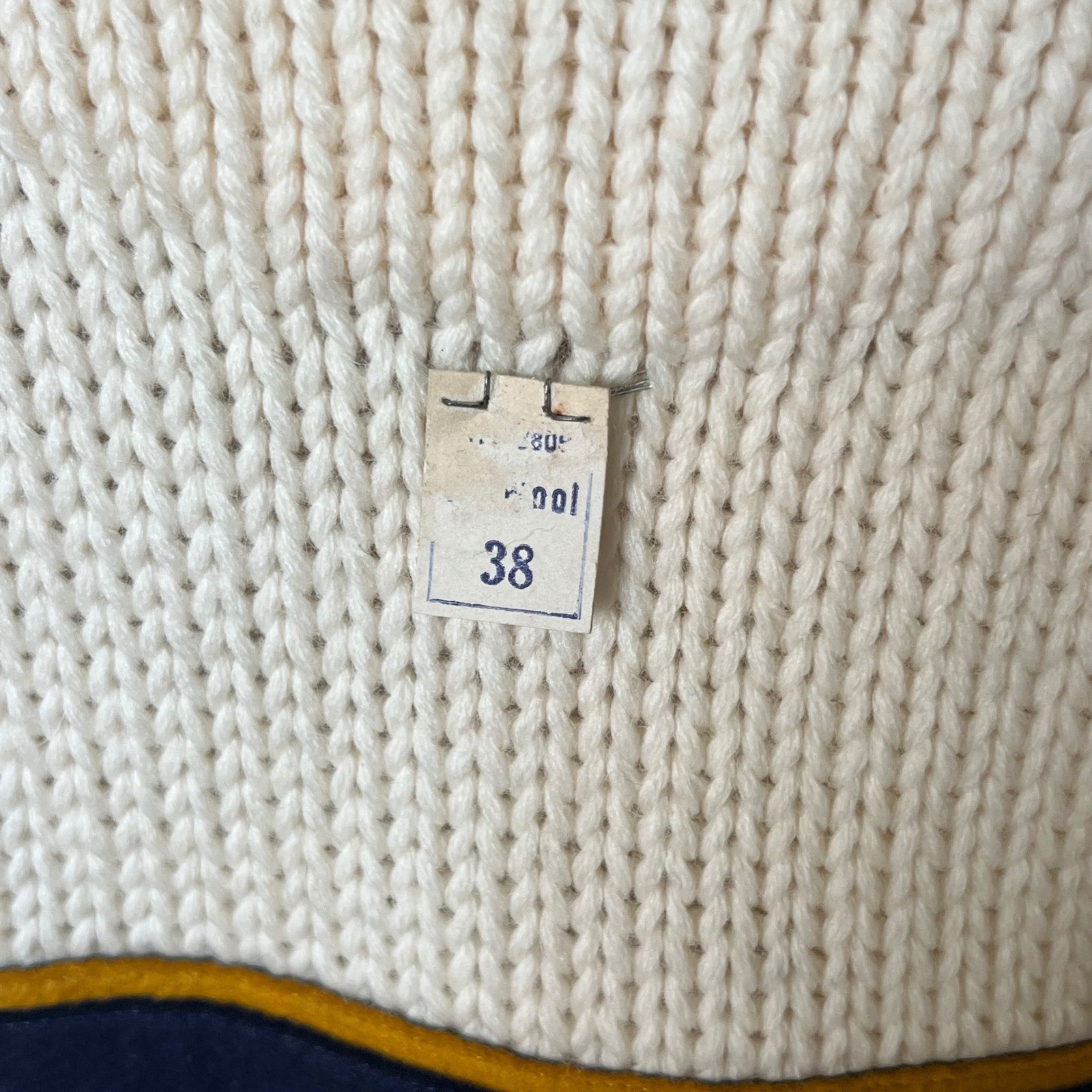Vintage Nixon Company Letterman Sweater 100% Wool Ivory Size M Collegiate
