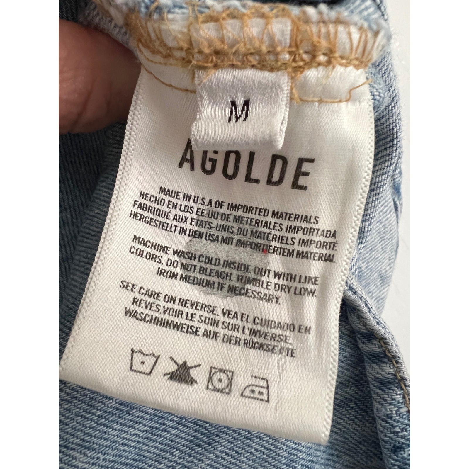 Agolde 100% Organic Cotton Womens Denim Vest Y2K Indie Sleaze Western Size M