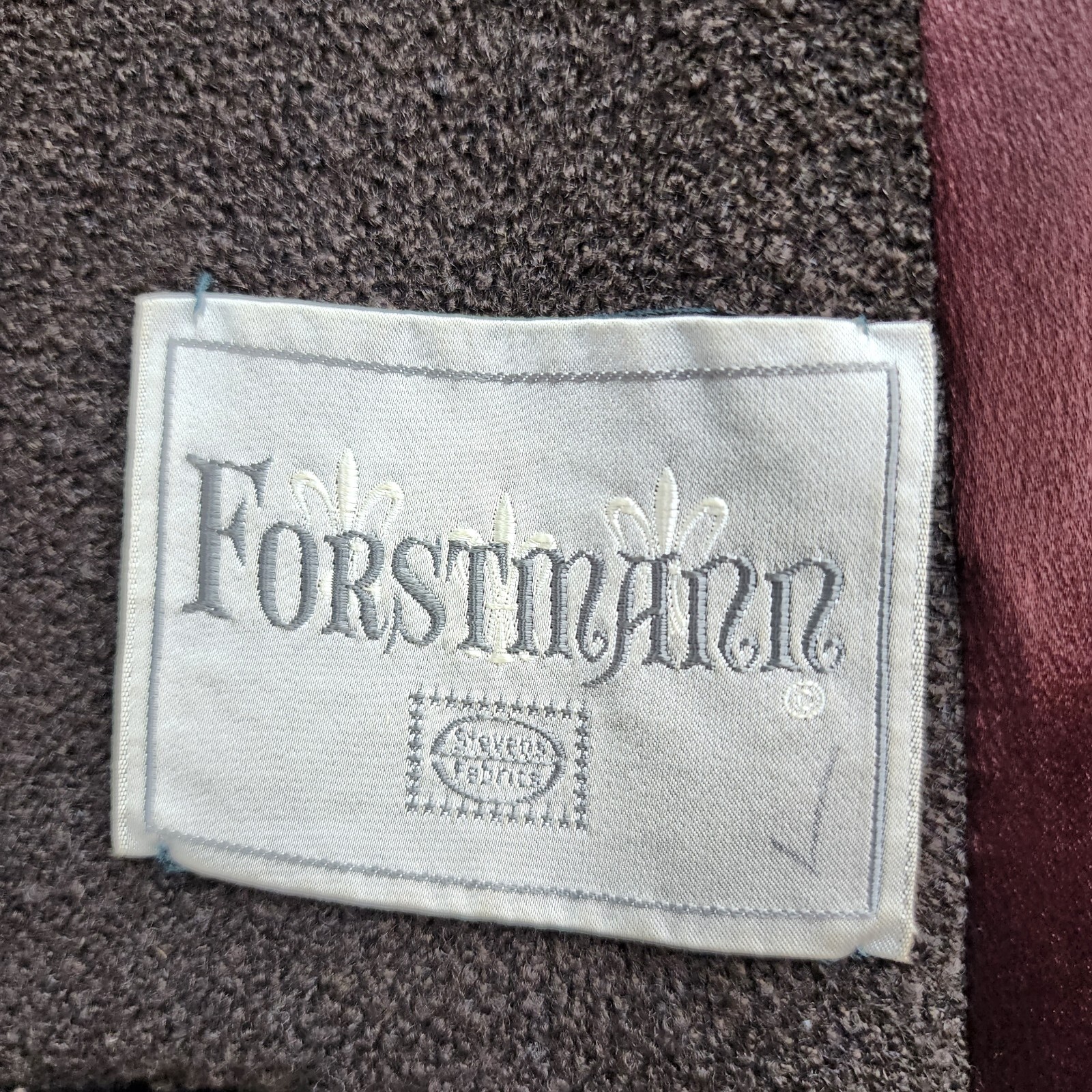 Vtg Stevens Forstmann Coat LARGE Leakas Furriers Dayton OH Dark Brown Tan Fur