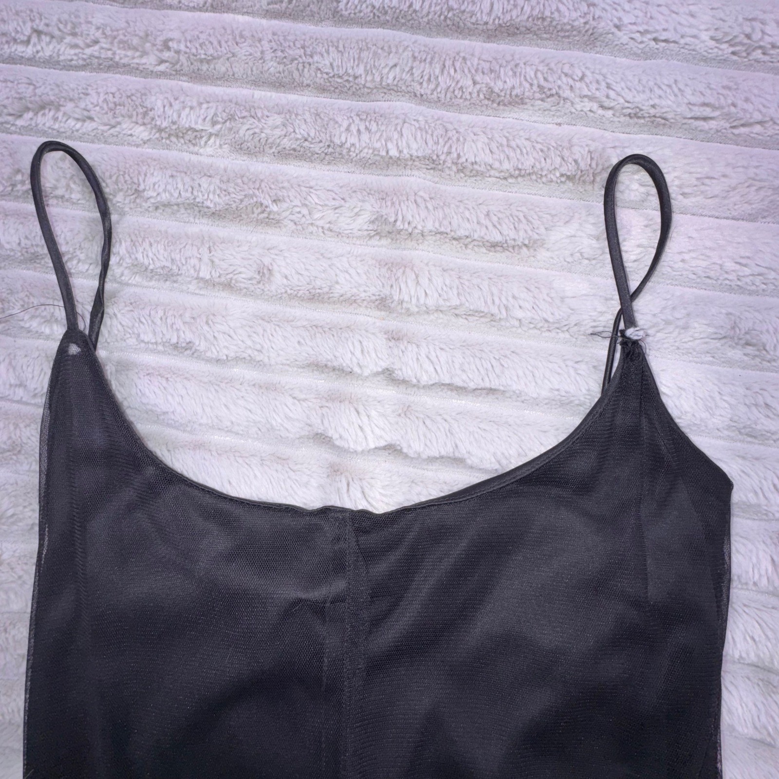 Kiki USA Womens XL Vintage Y2K Black Pink Tulle Drop Waist Handkerchief Dress