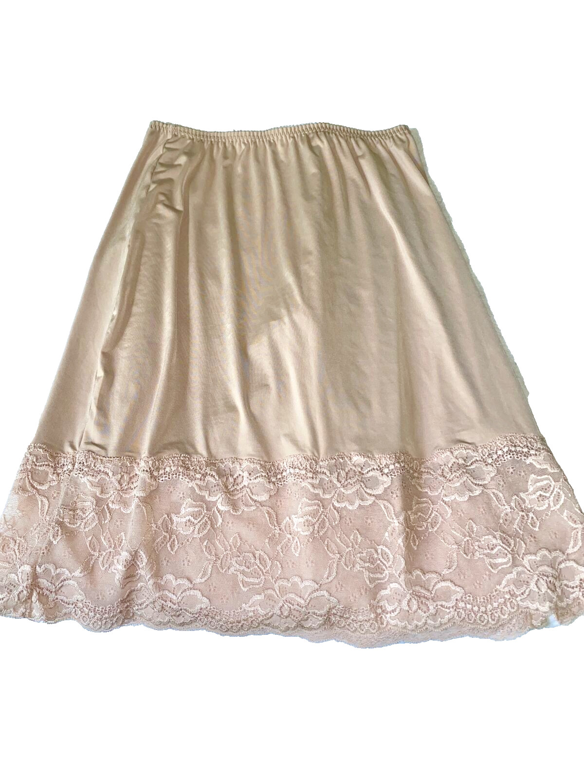 Jones New York Size S Women’s Lace trimmed Tan Half-Slip Poly/spantex