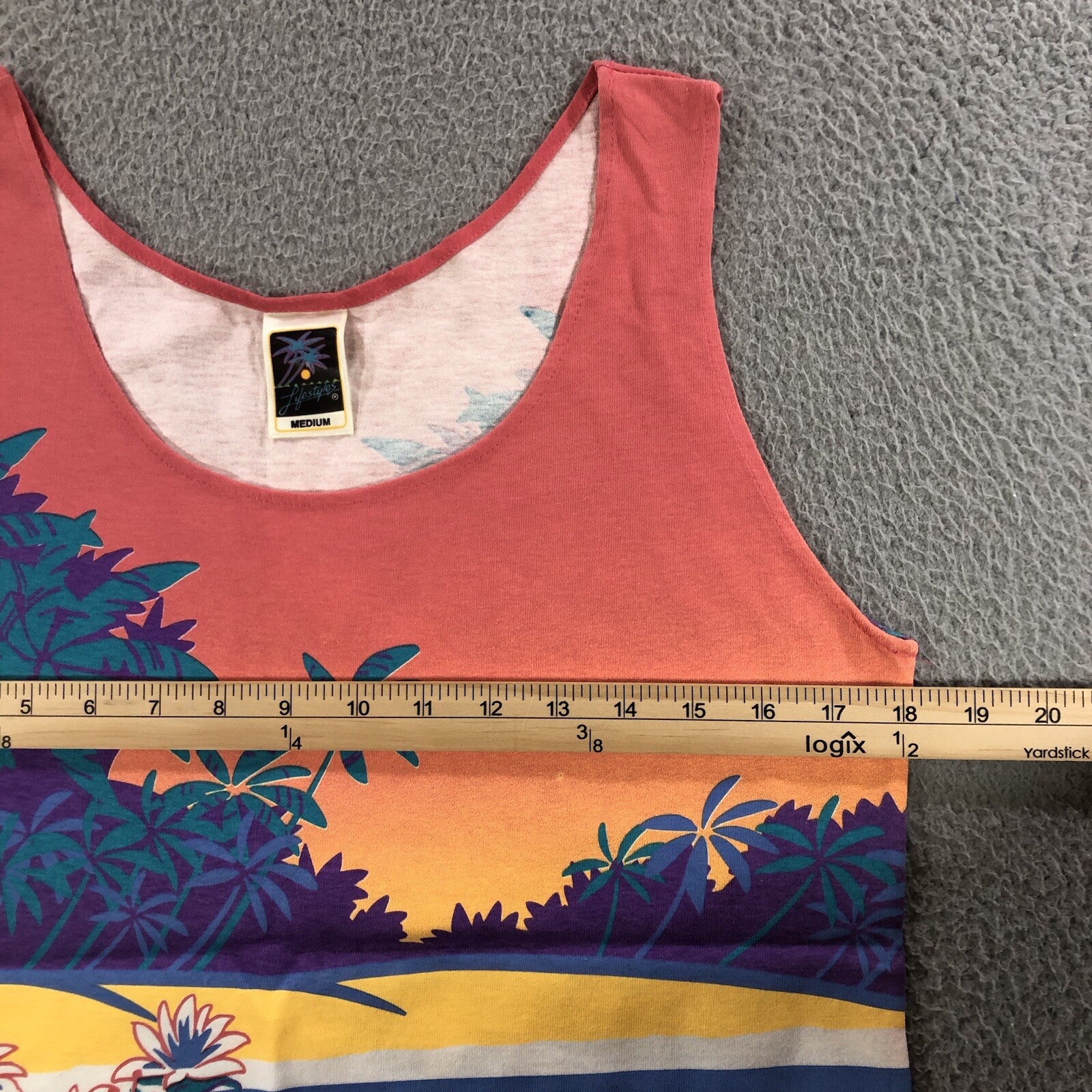 Vtg 90’s Lifestyles Resort Wear Tank Top Women’s M Pink AOP Hawaii Crazy Shirt