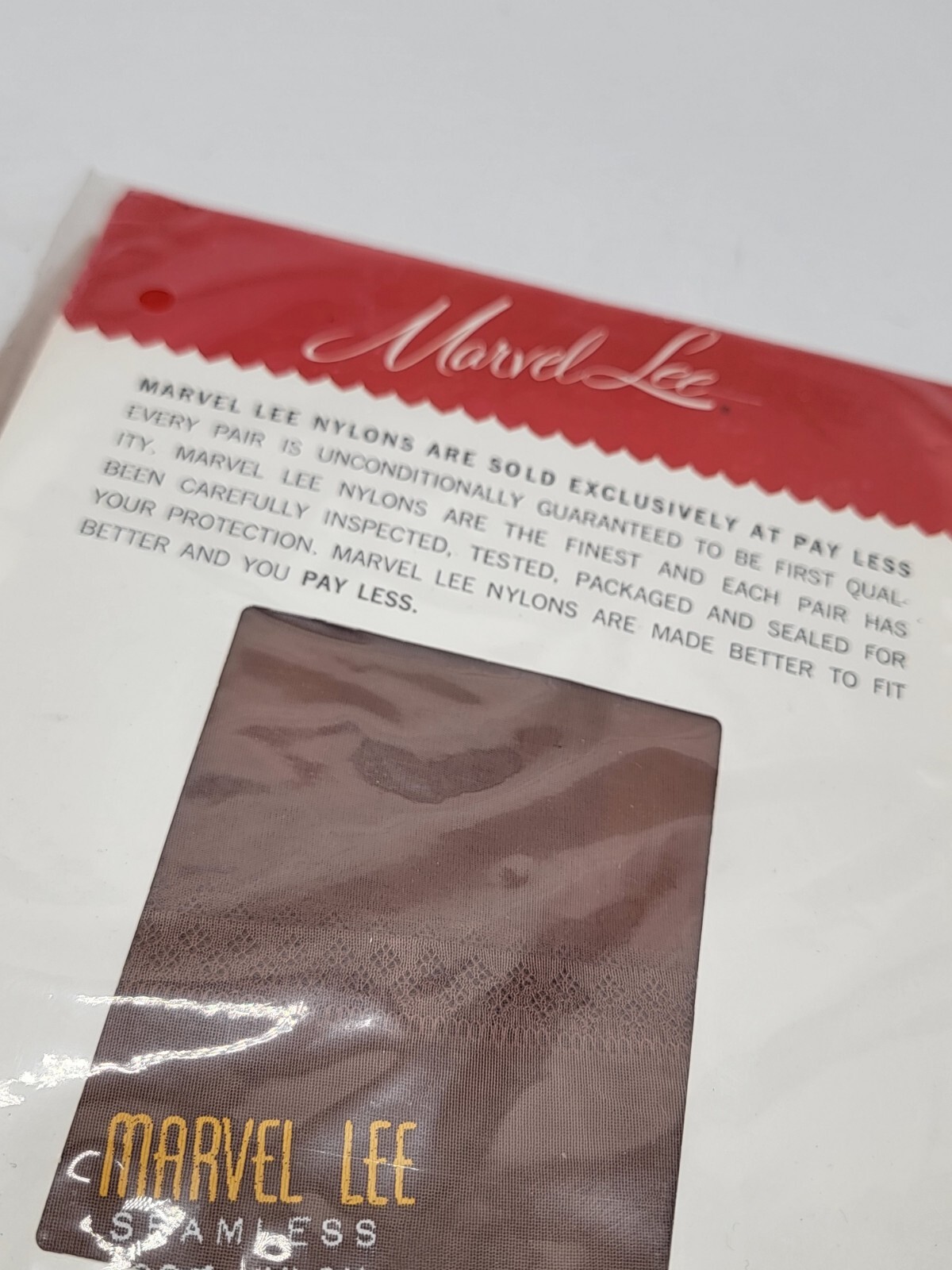 Vintage Marvel Lee Nylon Stockings Taupetone Small 8 1/2 Seamless Regular NEW