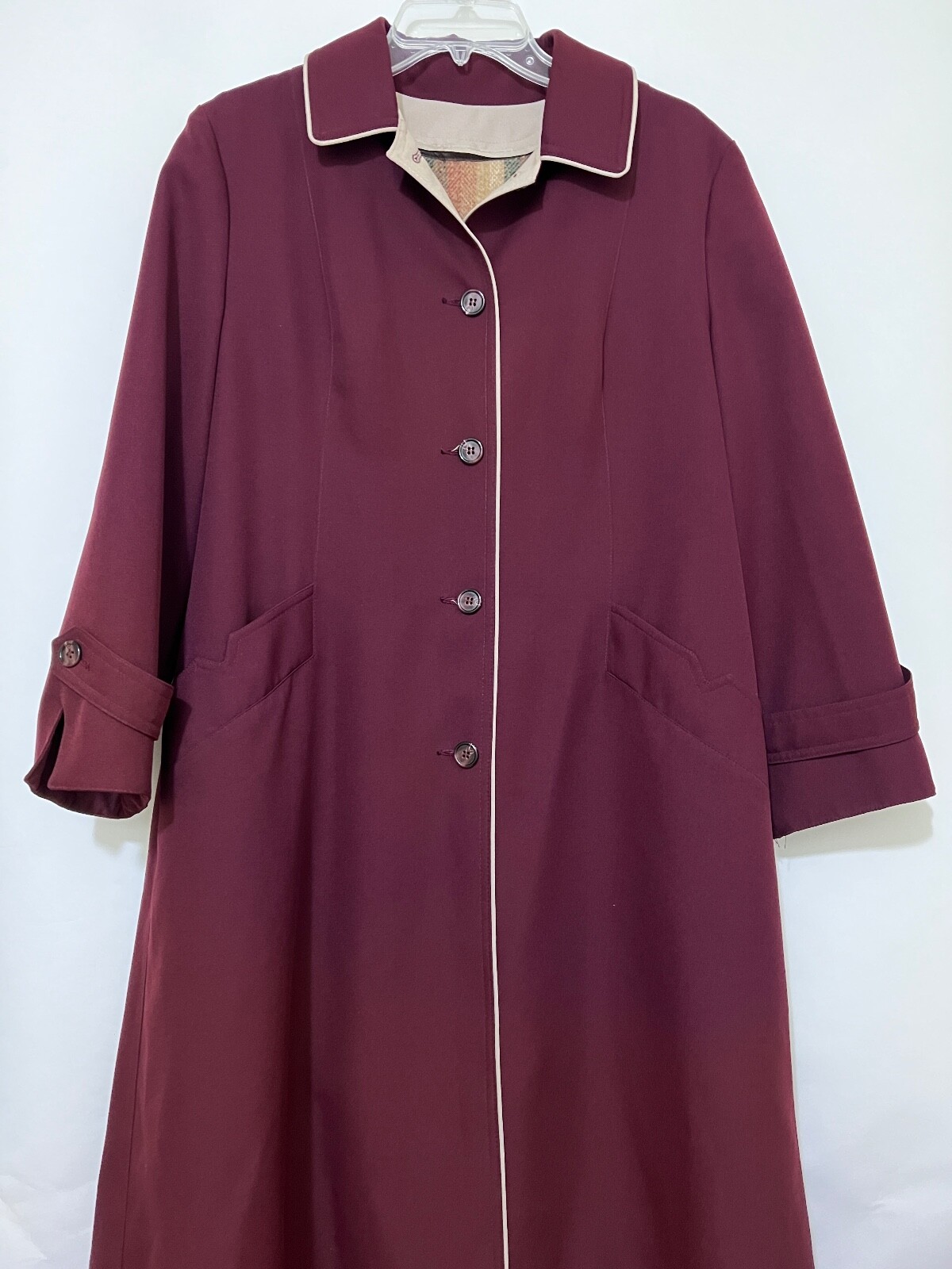 International Ladies Garment Workers Union One Size Red Flannel Lined Overcoat