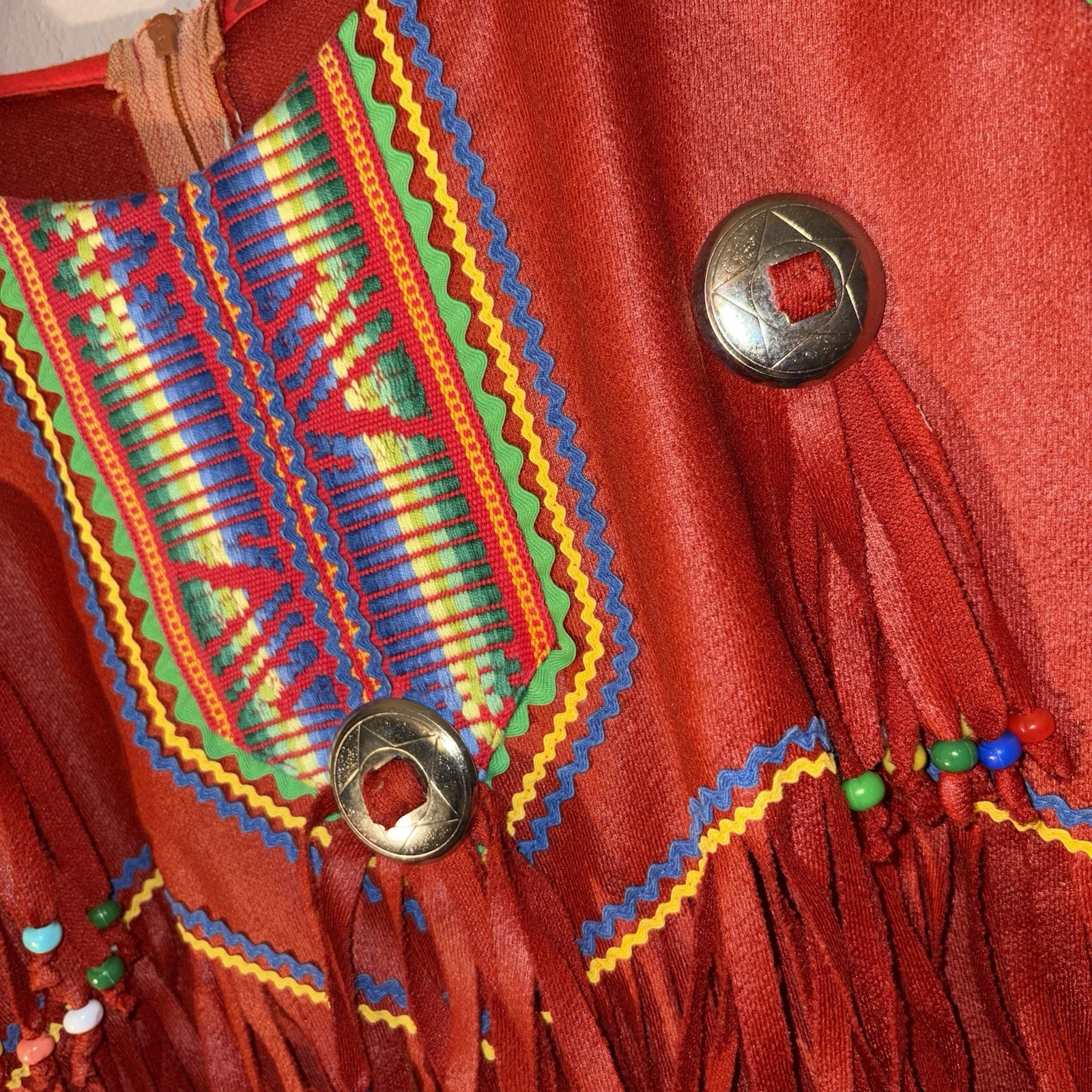 Vintage Handmade Festival Regalia Women’s L Wearable Art Boho Fringe Bead