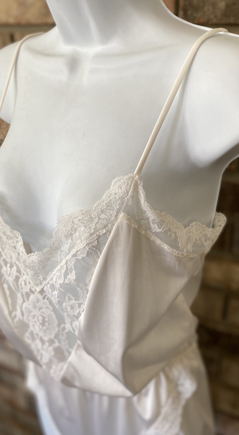 Vintage Nylon w/ Lace Lightest Pink Teddy Lingerie By Glydons Medium