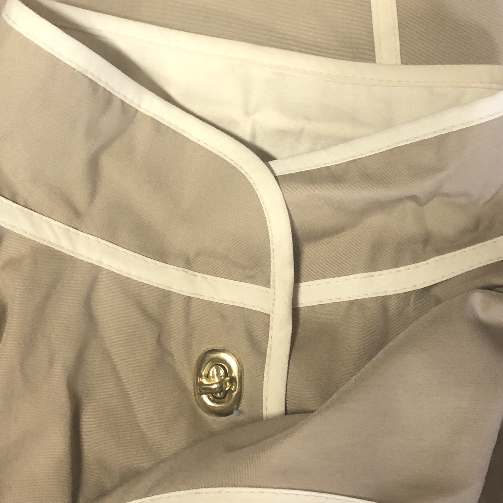 Vtg Bonnie Cashin Raincoat Size Small Beige Turnlock Weather Wear Russel Taylor