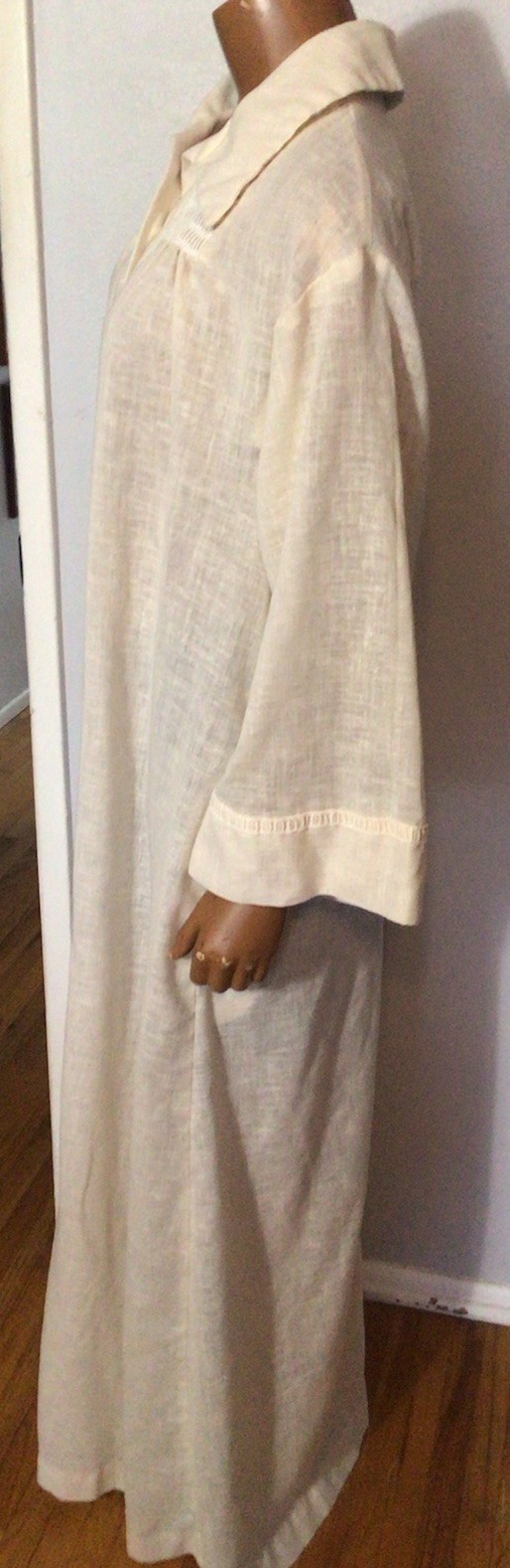 Vintage 70’s Button Front Hippie Maxi Caftan Robe Lounge Dress Size 13