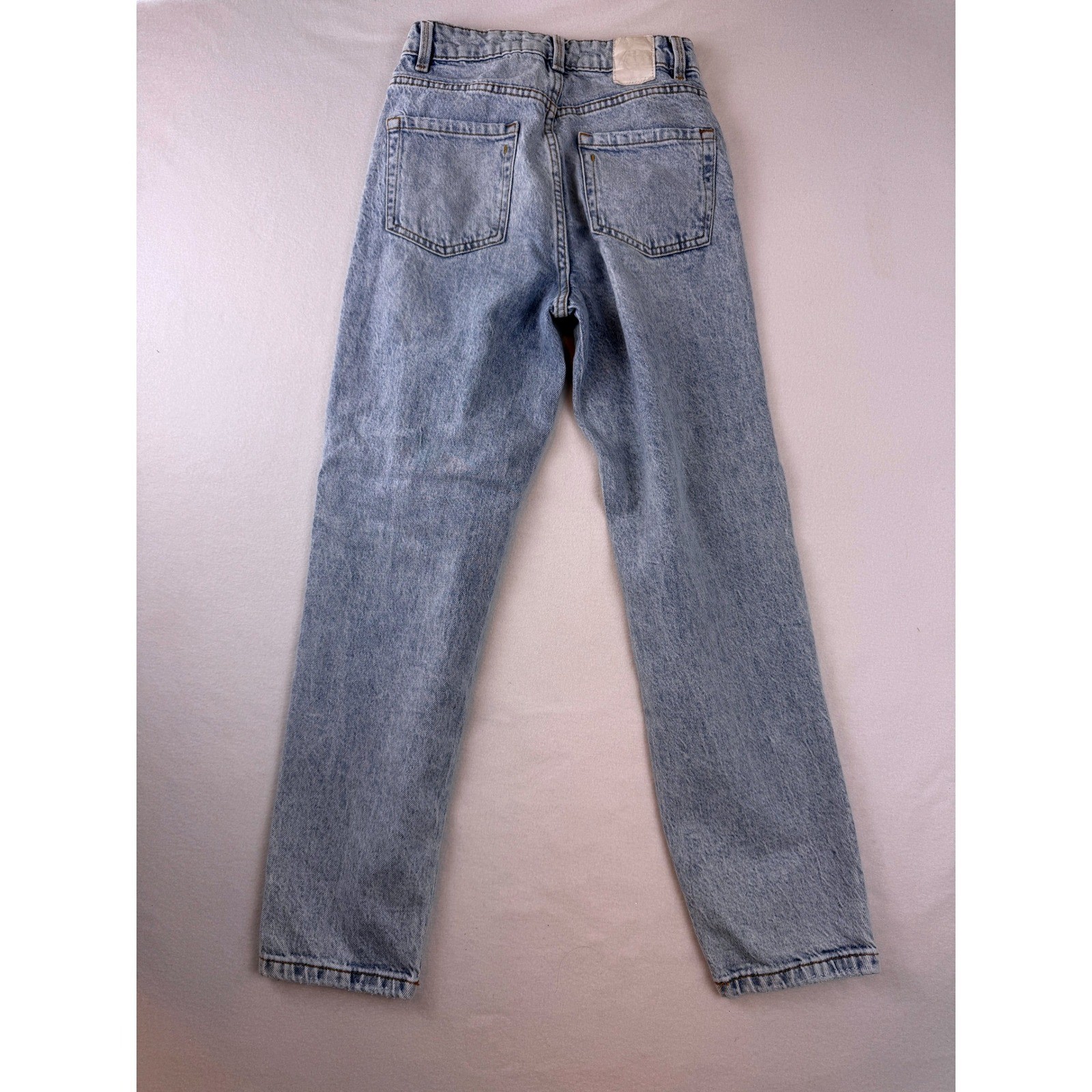 Zara Women’s High Rise Mom Jeans Size 2 Light Wash Relaxed Straight Leg Y2K