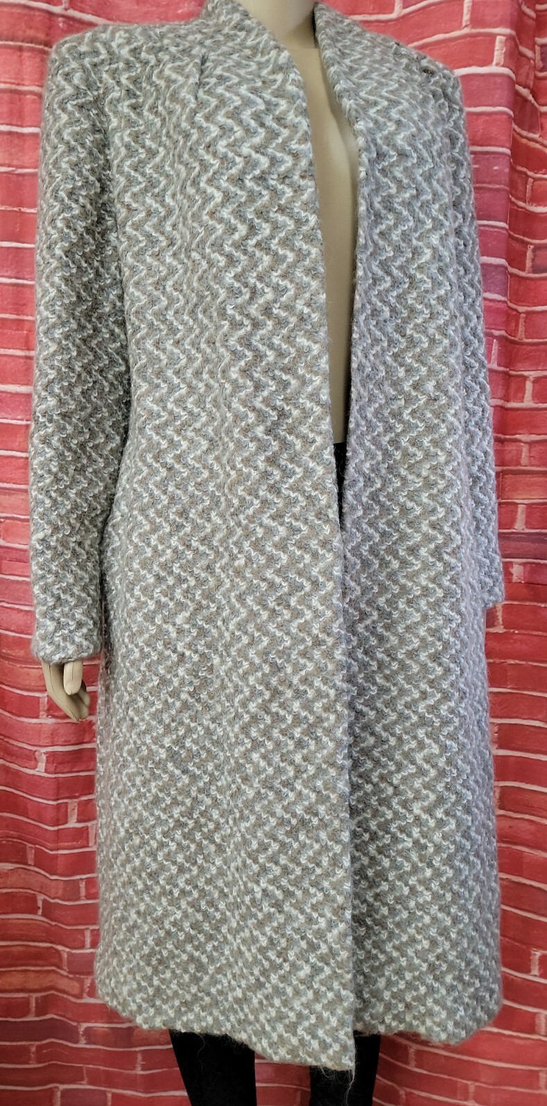 MJ Seattle Vintage 70’s Gray Womens Lined Coat W/Pockets Mohair Size M #CB2