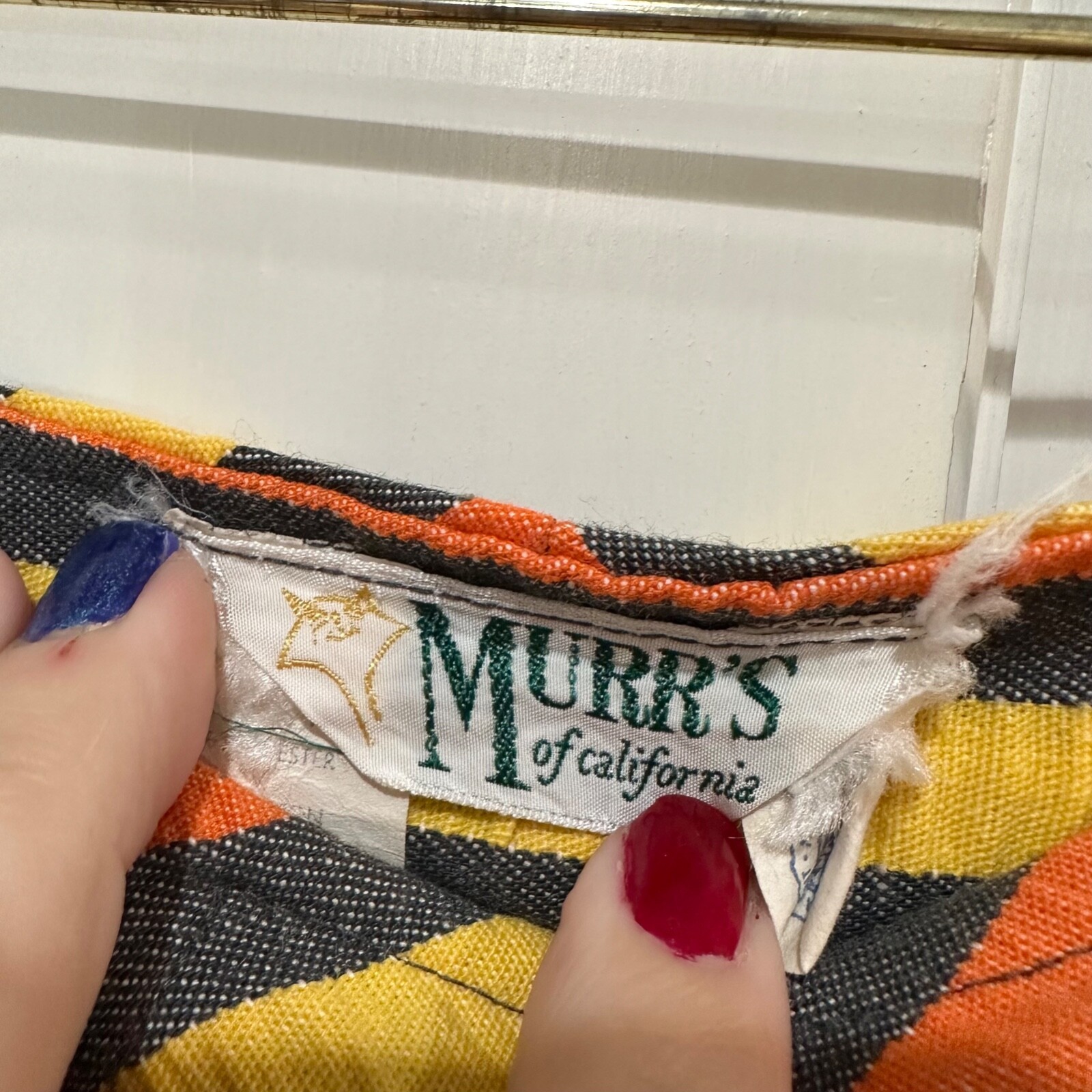 Murr’s Of California Union Made Striped A Line Mini Pencil Skirt Vintage Size 13