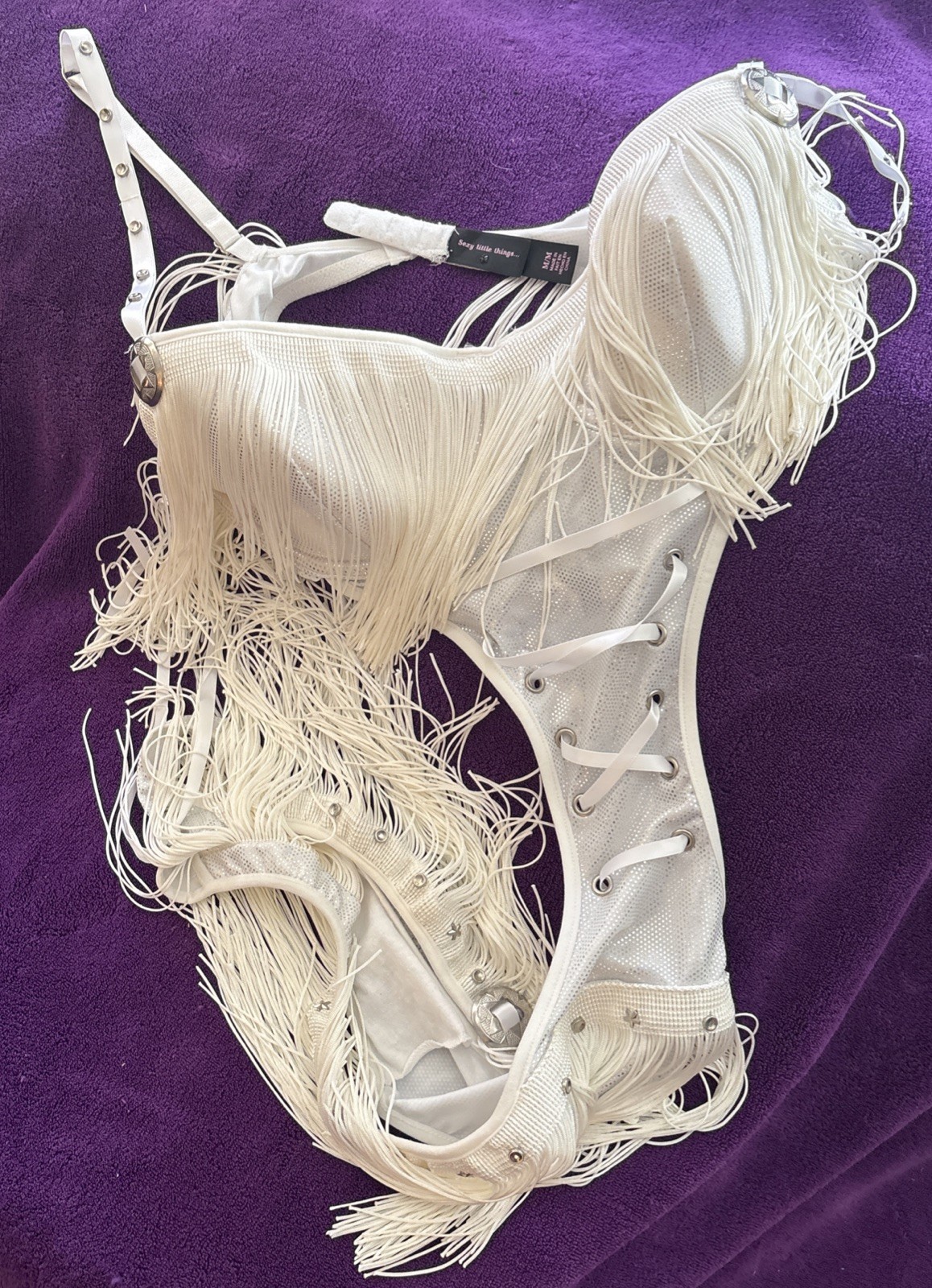 Victoria’s Secret SEXY LITTLE THINGS White Fringe Cowgirl Outfit Size M