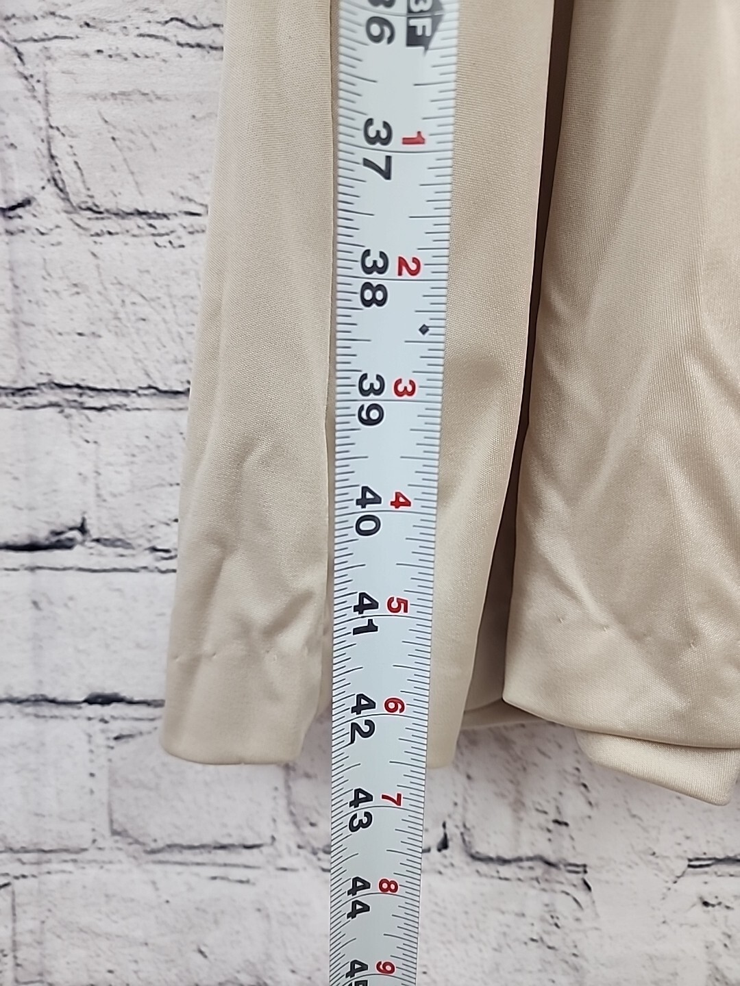 Vintage 70s Jerel of Texas Quiana Nylon Dress Buttoned Collar Belted Pockets Tan