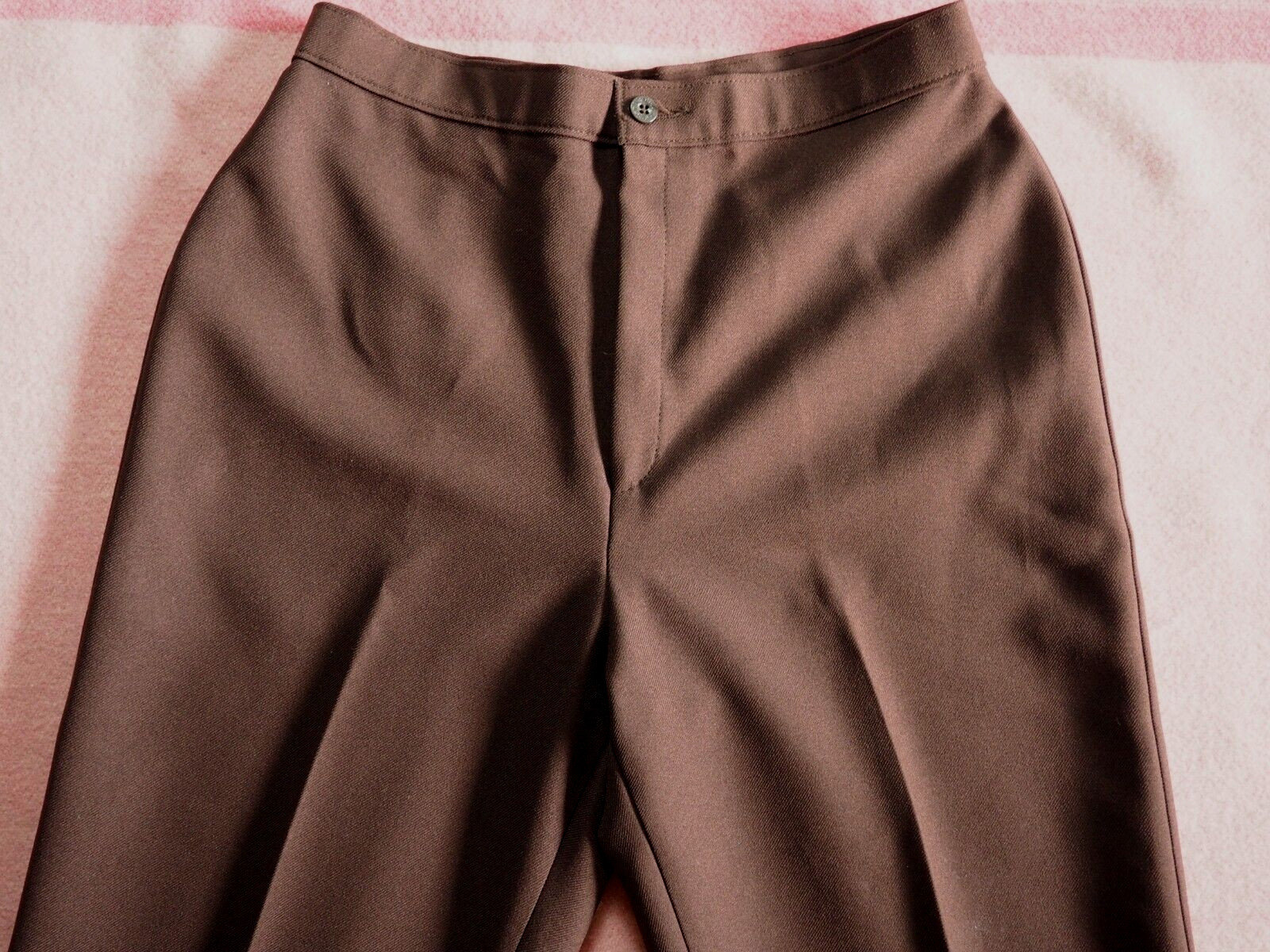 VTG 70s LEVIS Brown High Waist Polyester Mom Jeans Business Formal Pants 29×27