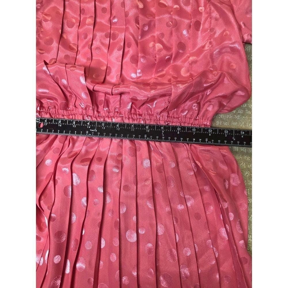 Vintage 80s Hot Pink Pleated Secretary’s Dress Sz 6P Dim the Lites