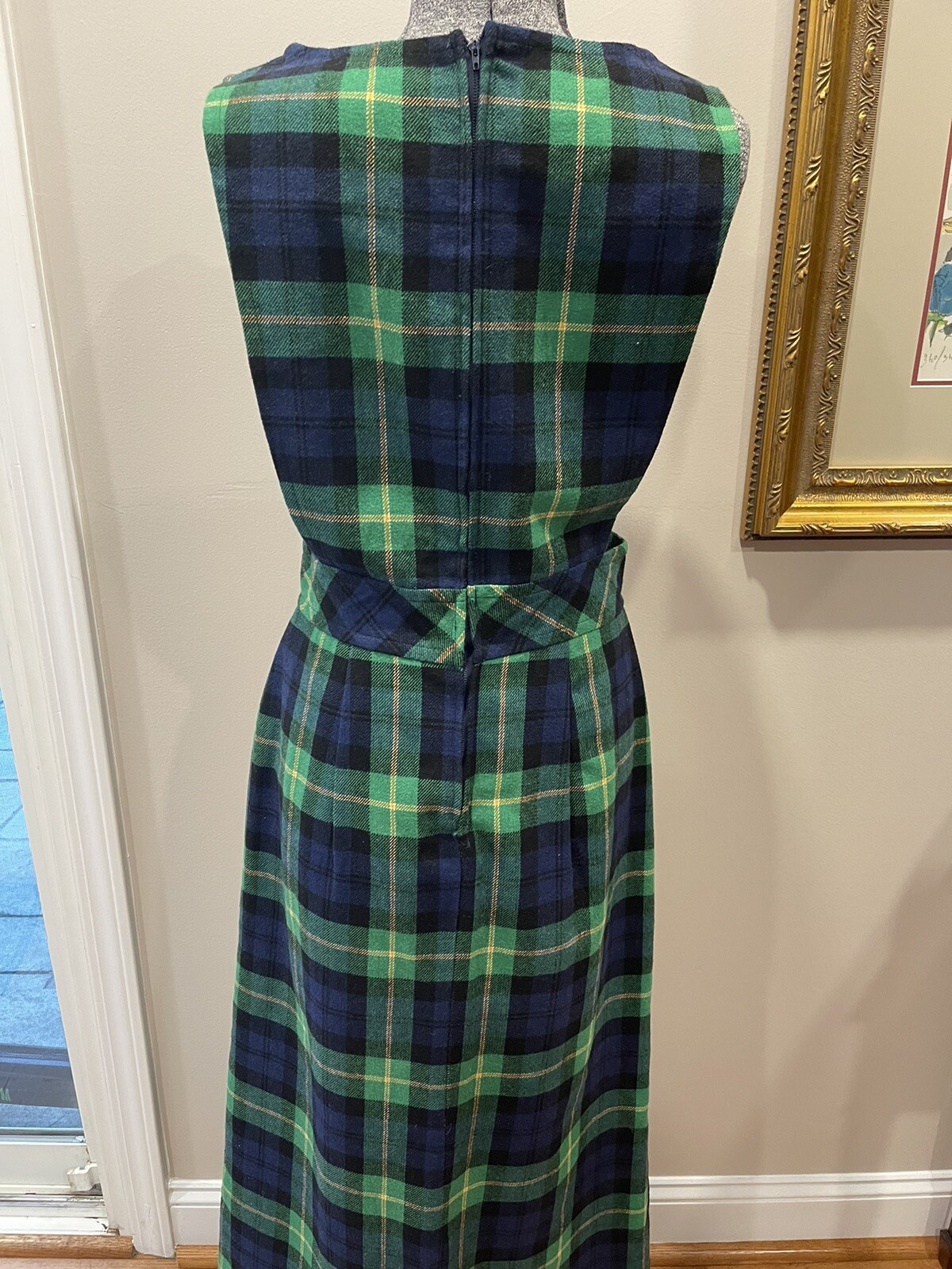 DonKenny 1970/80s Tartan Plaid Pinafore Jumper Jr 15/16-Maxi Dress- Winter/xmas