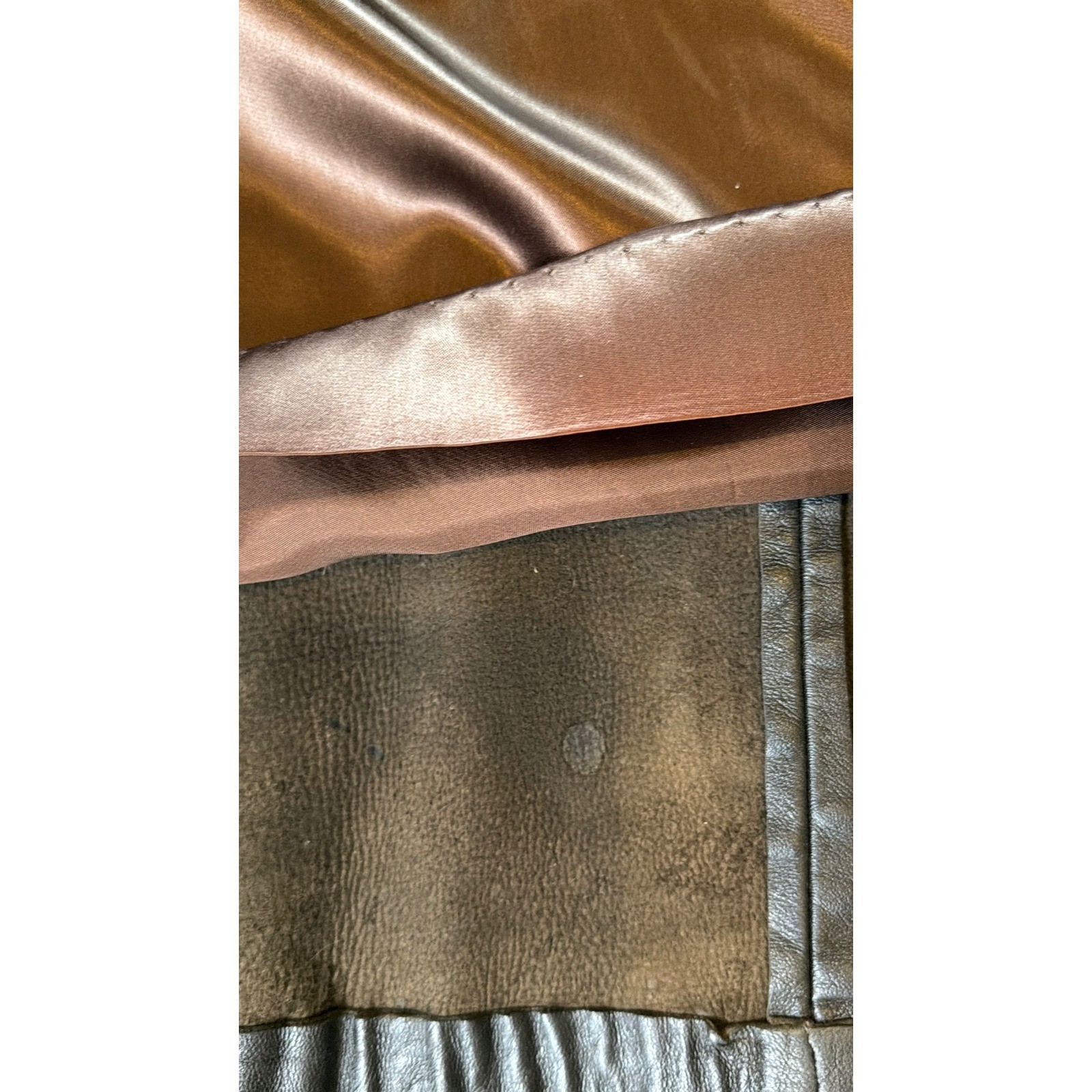 Vintage Brown Leather Trench Coat Fur Collar Belted ILGWU Made USA 60 70’s