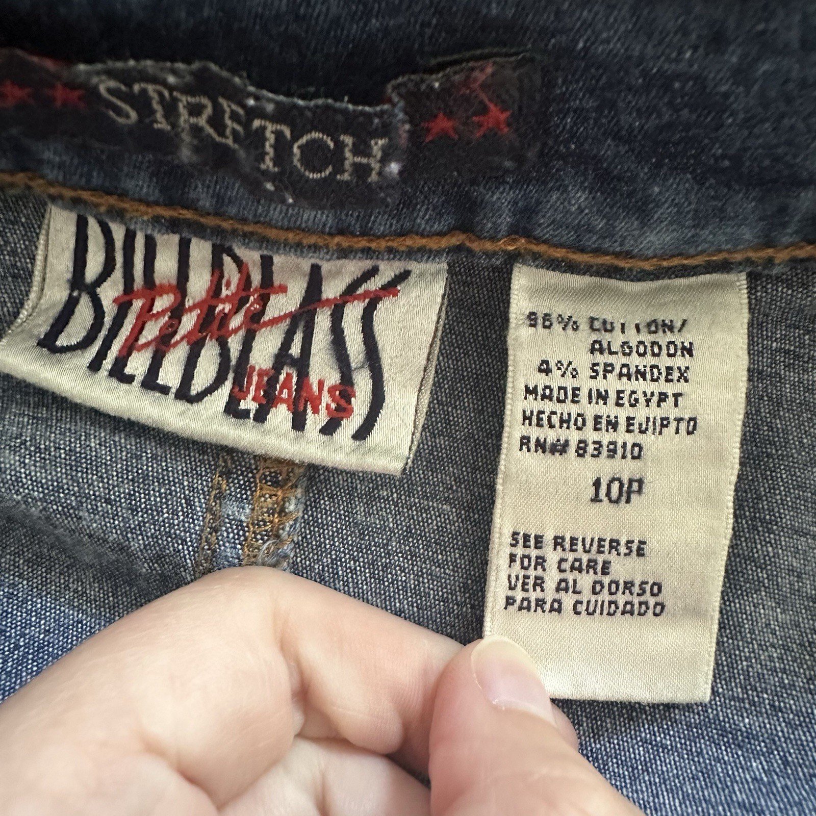 Vintage 90s/Y2K Cotton Denim Medium Dark Wash Micro Mini Skirt from Bill Blass M