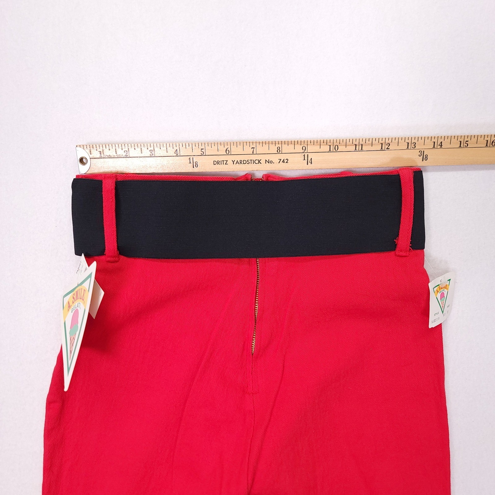 Vintage A. Smile Gelati Red High Waisted Elastic Waist Pants SJ0511B Womens 11