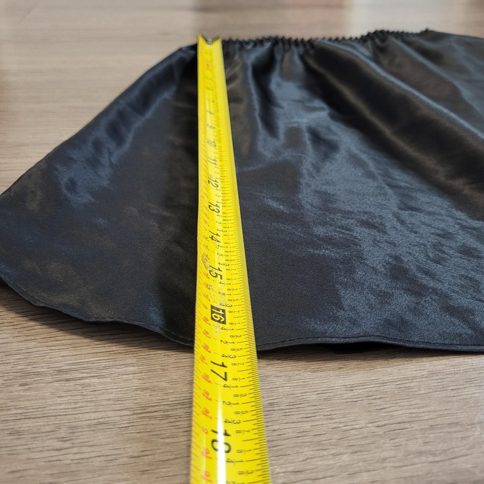 Vintage Black Satin Half Slip Skirt Elastic Waist Mini Length Small Farr West
