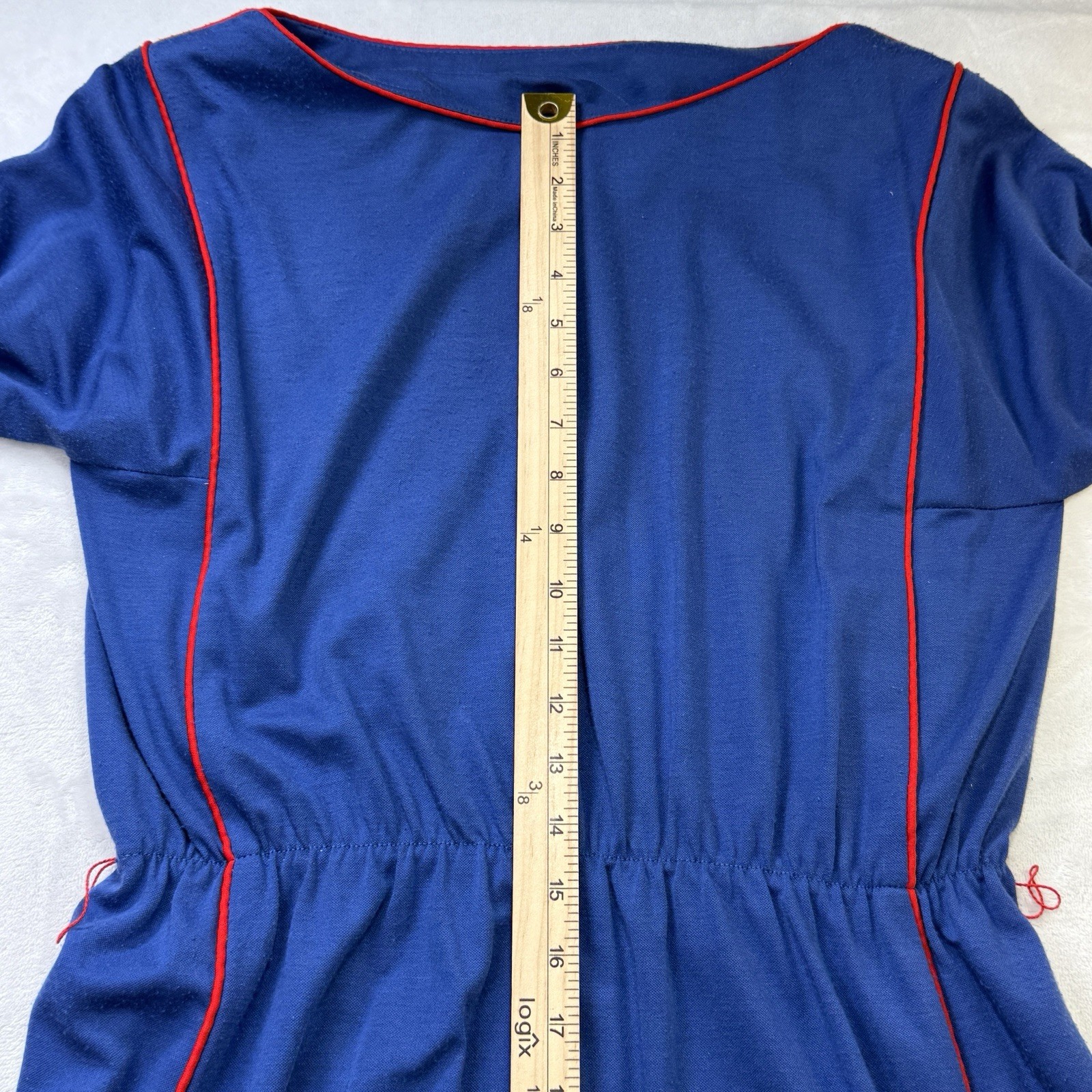 Vtg 60s 70s Act I NY Prairie Puritan Mod Midi Sleves Dress Sz 3/4 USA Belted