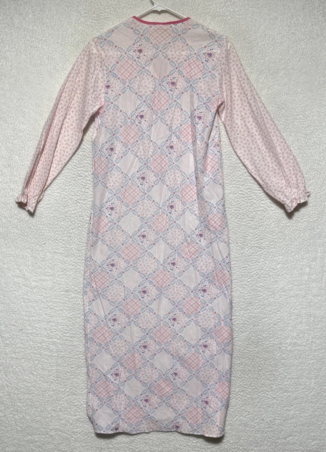 Vintage Stardust Pink Floral Nightgown With Lace Collar Granny Core Women’s S