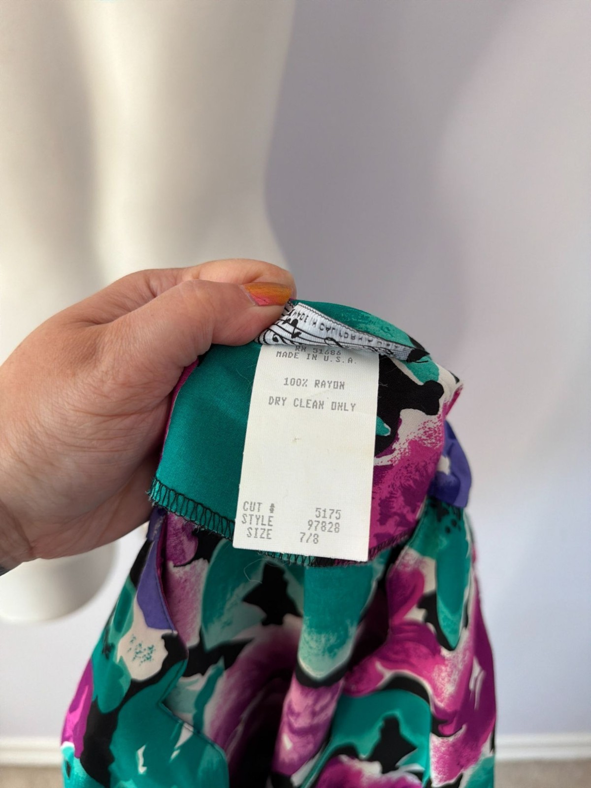 Vintage 90s All That Jazz Floral Dress Button Knee Length Career Cocktail Size 8