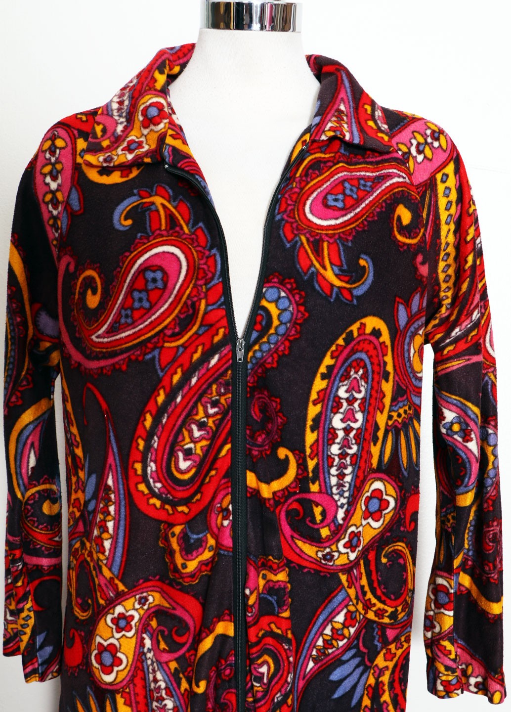 60’s Paisley Long Lounge Kaftan House Dress vintage hippie Psychedelic ROBE