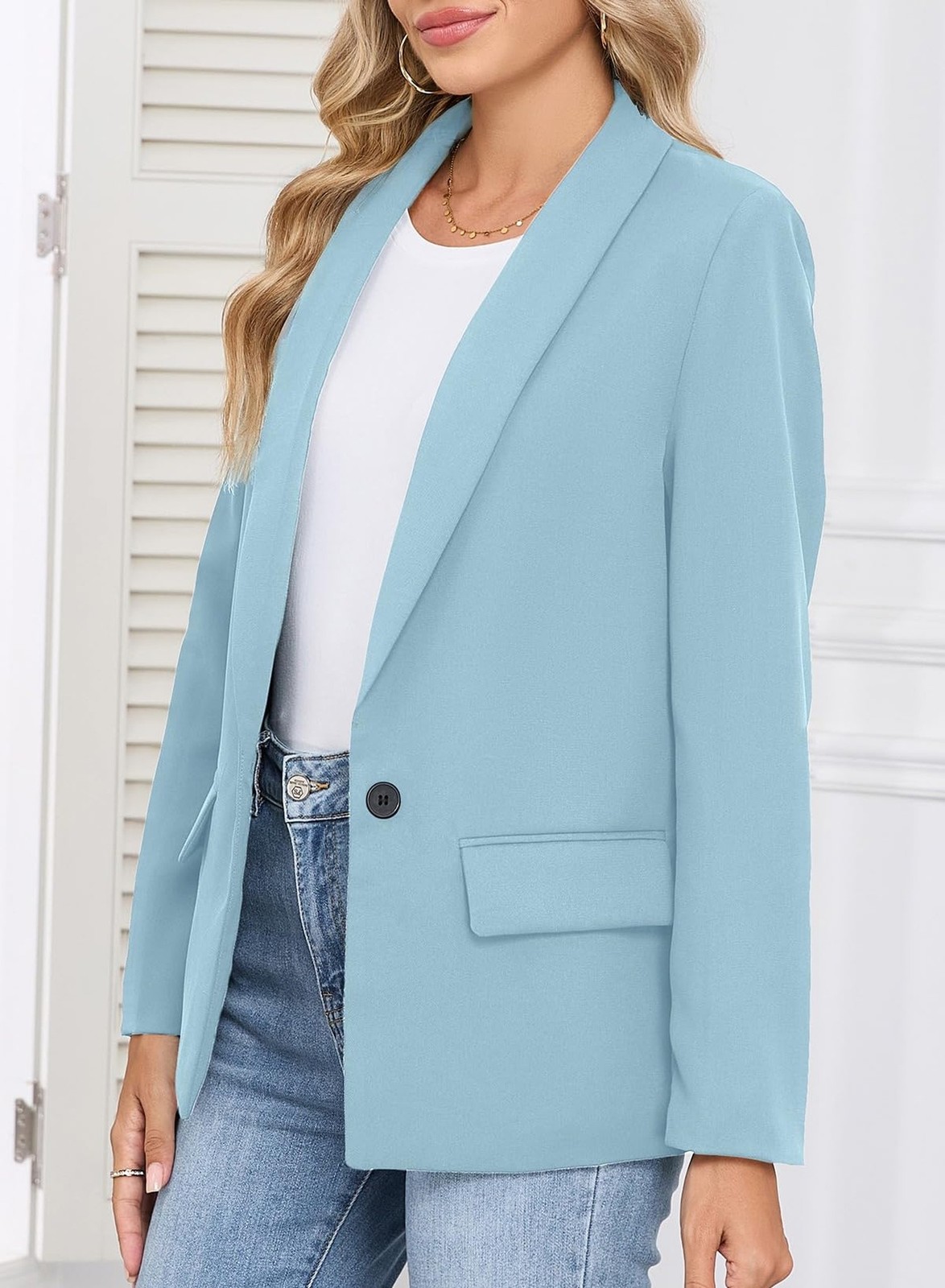 Happy Sailed Womens Long Sleeve Blazer Business Casual Open Front Work Office…
