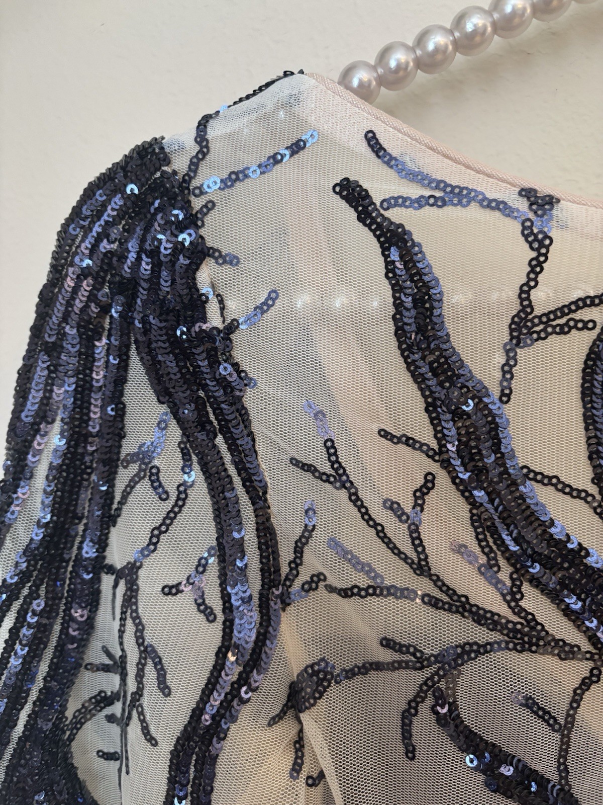 Vintage Riva Designs Size 00 Blue Formal Evening Long Gown Sequins Long Sleeve