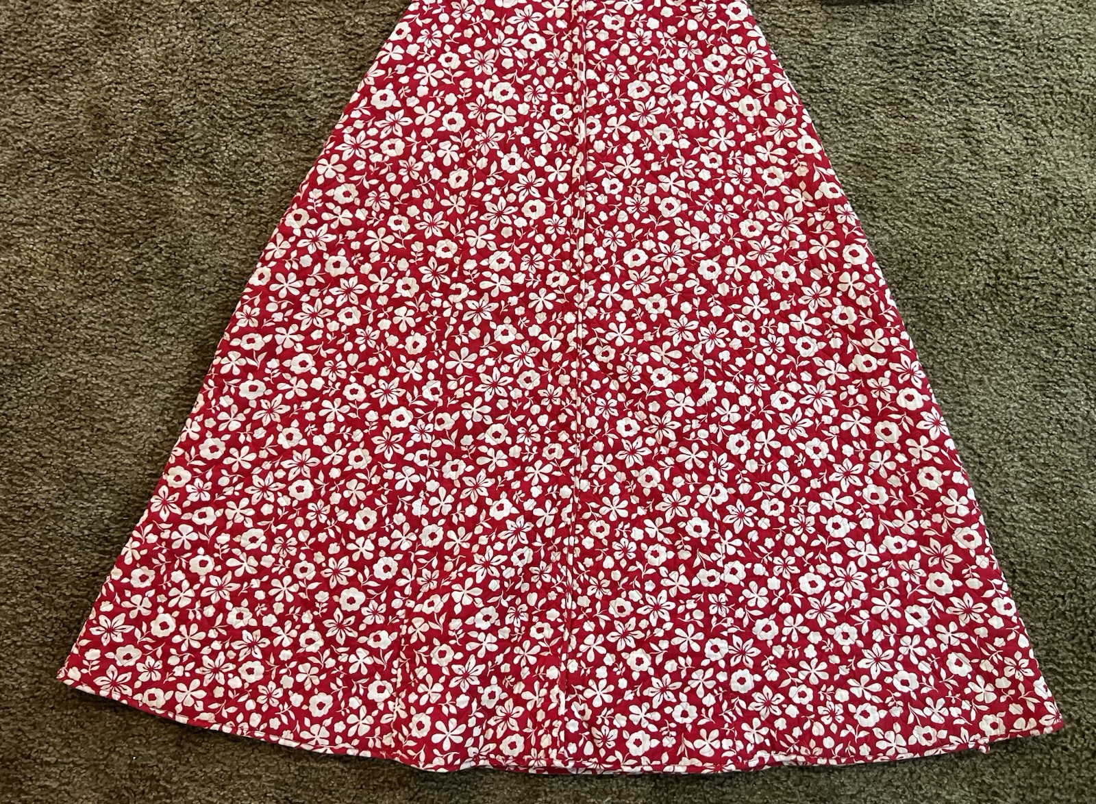 VTG Floral Print Flowers All Over Quilted Sears Roebuck Co 60s Long Sleeve Dress
