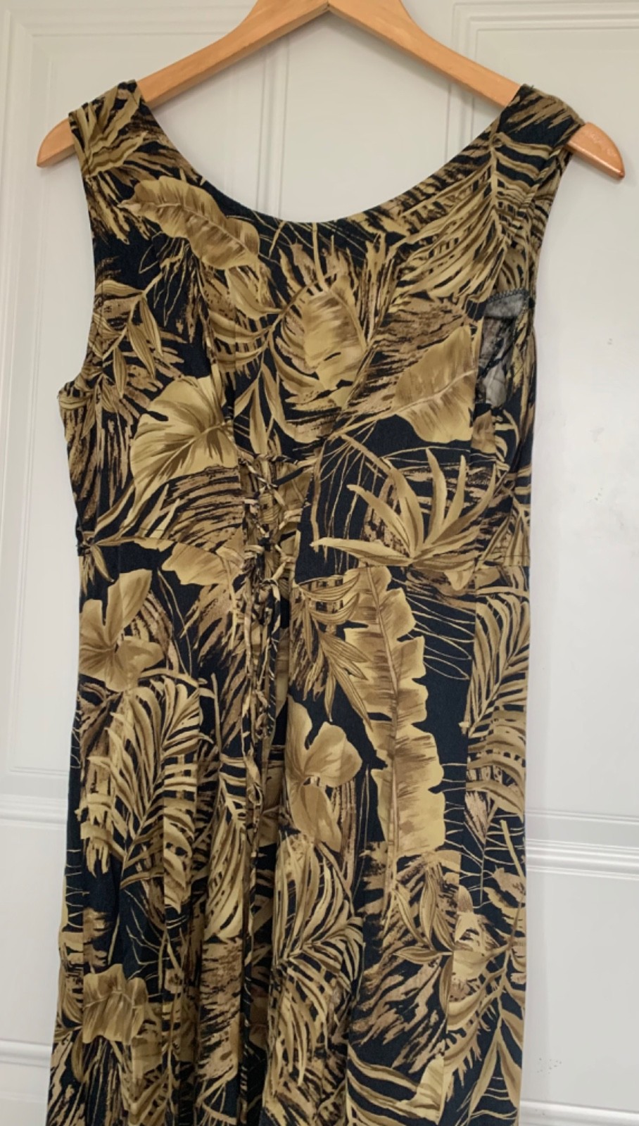 Vintage Croft & Barrow Sleeveless Flowy Casual Maxi Dress Tie Back Floral Summer