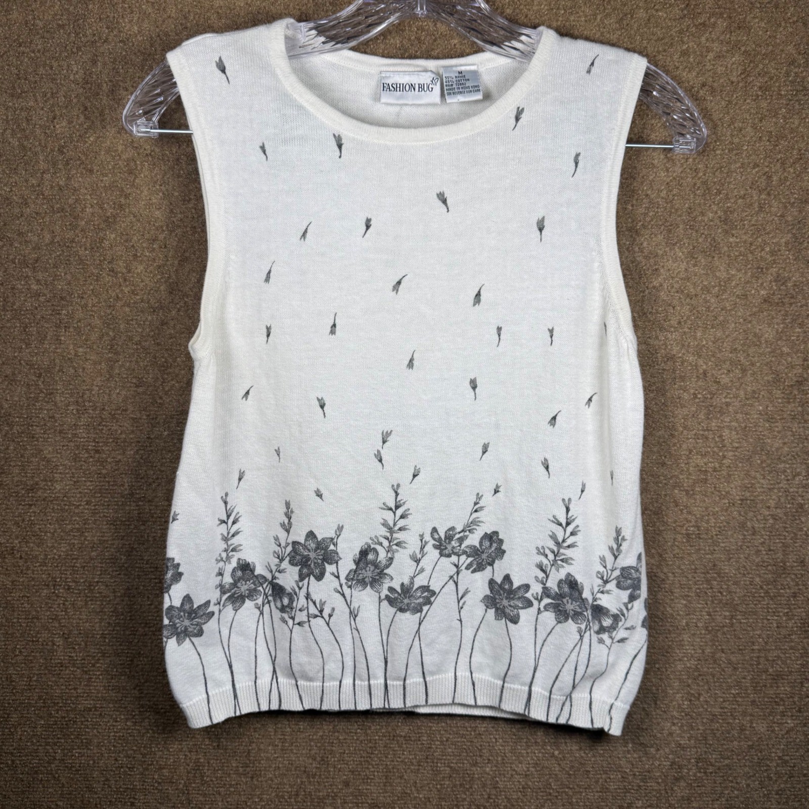 VTG Fashion Bug Tank Top Womens Medium M Cottagecore Cotton Heavy Cotton 90s