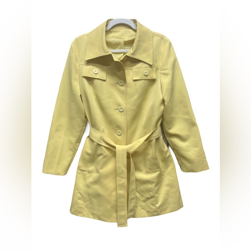 Outer Banks by Jerold Vintage Women’s Lemon Yellow Belted Trench Coat